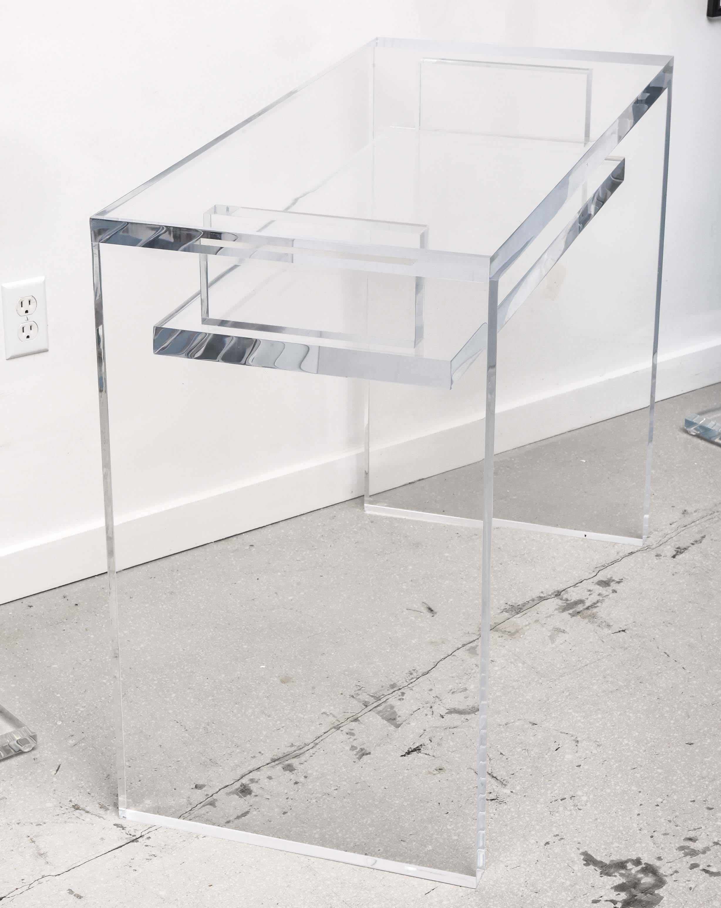 Acrylic Lucite Desk in the Style of Charles Hollis Jones