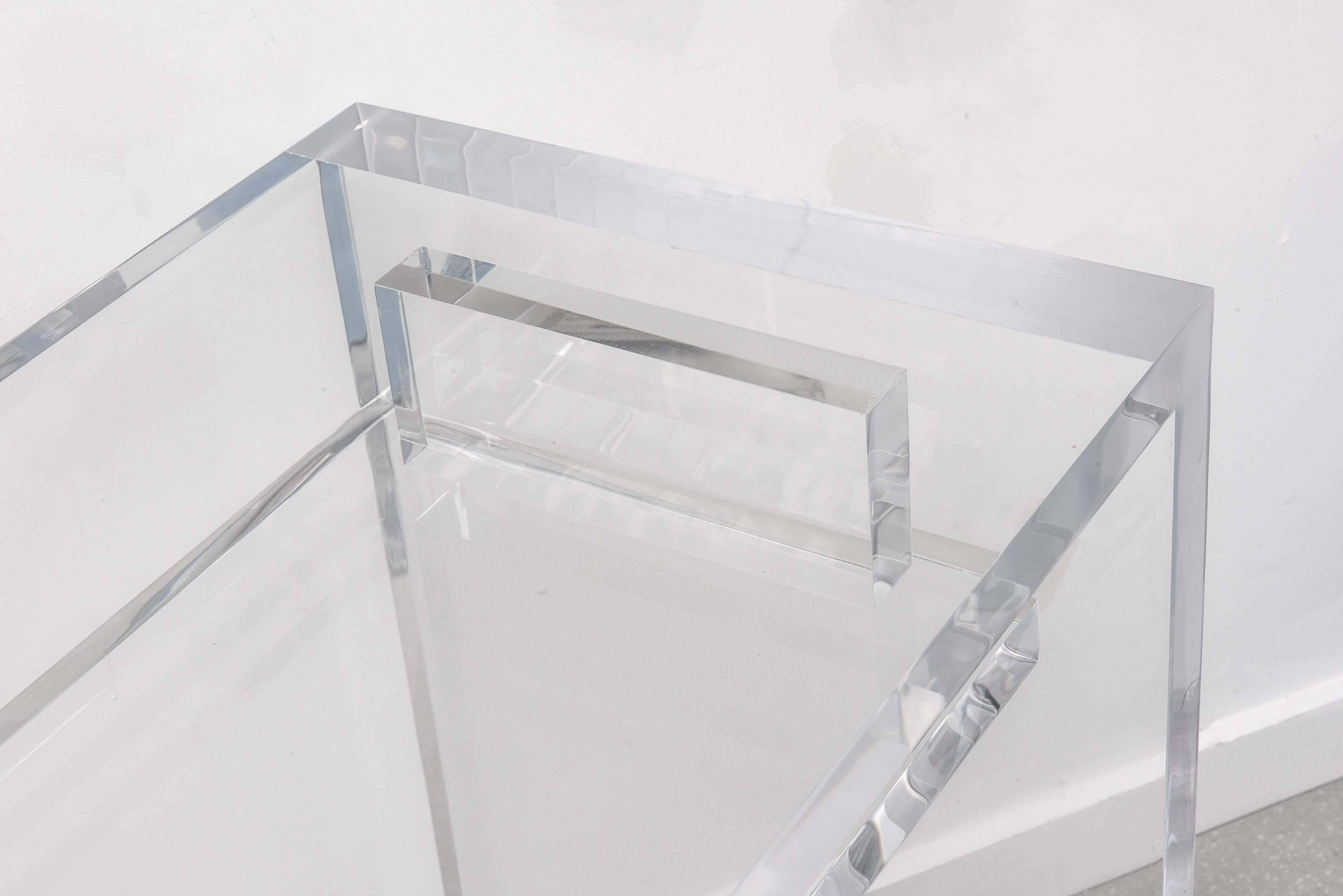 Lucite Desk in the Style of Charles Hollis Jones 1