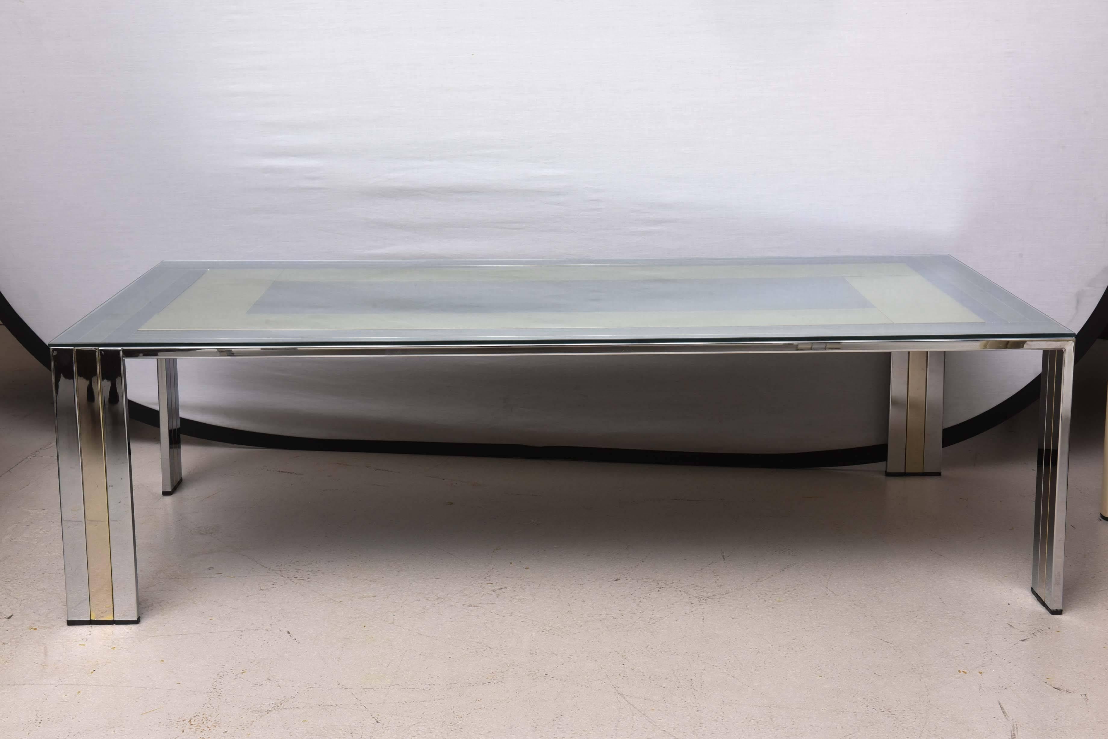 Late 20th Century Two-Tone Willy Rizzo Metal Coffee Table