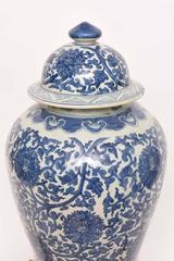 Chinese Blue and White Ginger Jar on Stand