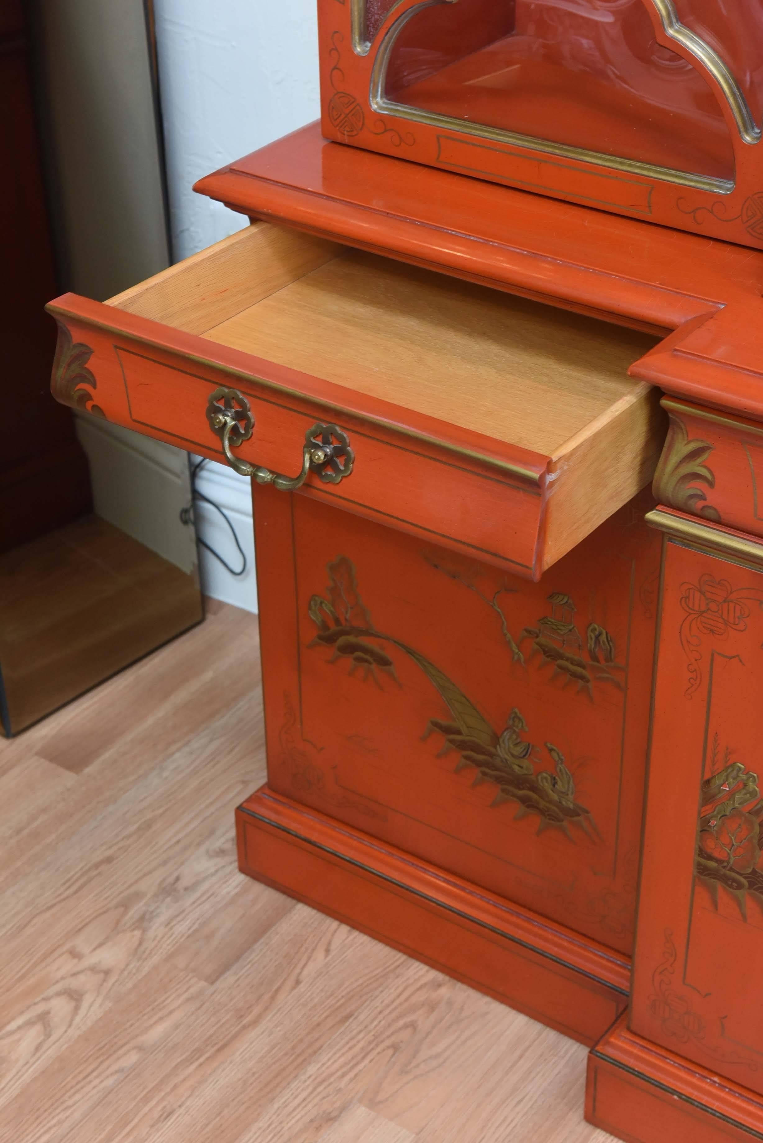 Vintage Chinoiserie Breakfront by Karges 1