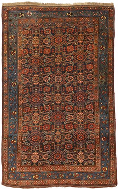 Persian Bijar Small Rug - Wool Blue Navy Blue Red 71192