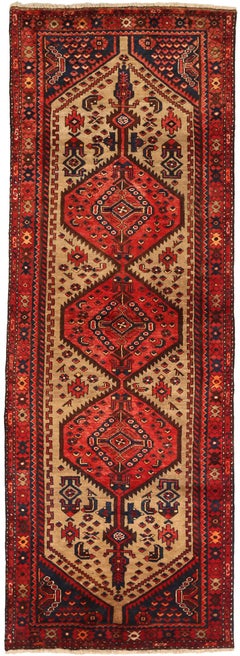 Tappeto Persiano Zanjan Circa 1910 - Lana Avorio Blu Navy Rosso 71255