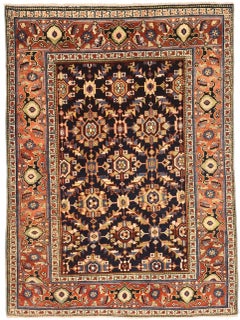 Persischer Heriz-Teppich Circa 1940 - Wolle Schwarz Elfenbein Rot 72602