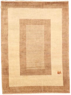 Persian Gabbeh Small Rug Circa 1940 - Wool Brown Ivory 72669