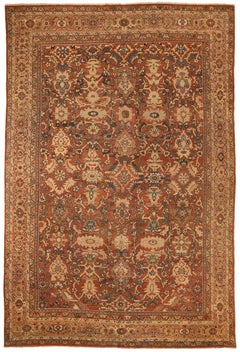 Tapis Persan Mahal Circa 1880 - Laine Bleu Ivoire Rouge 72633