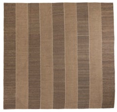 Persische Kilim Quadratische Teppiche CIRCA 1940 - Wolle Braun Elfenbein Taupe 72711