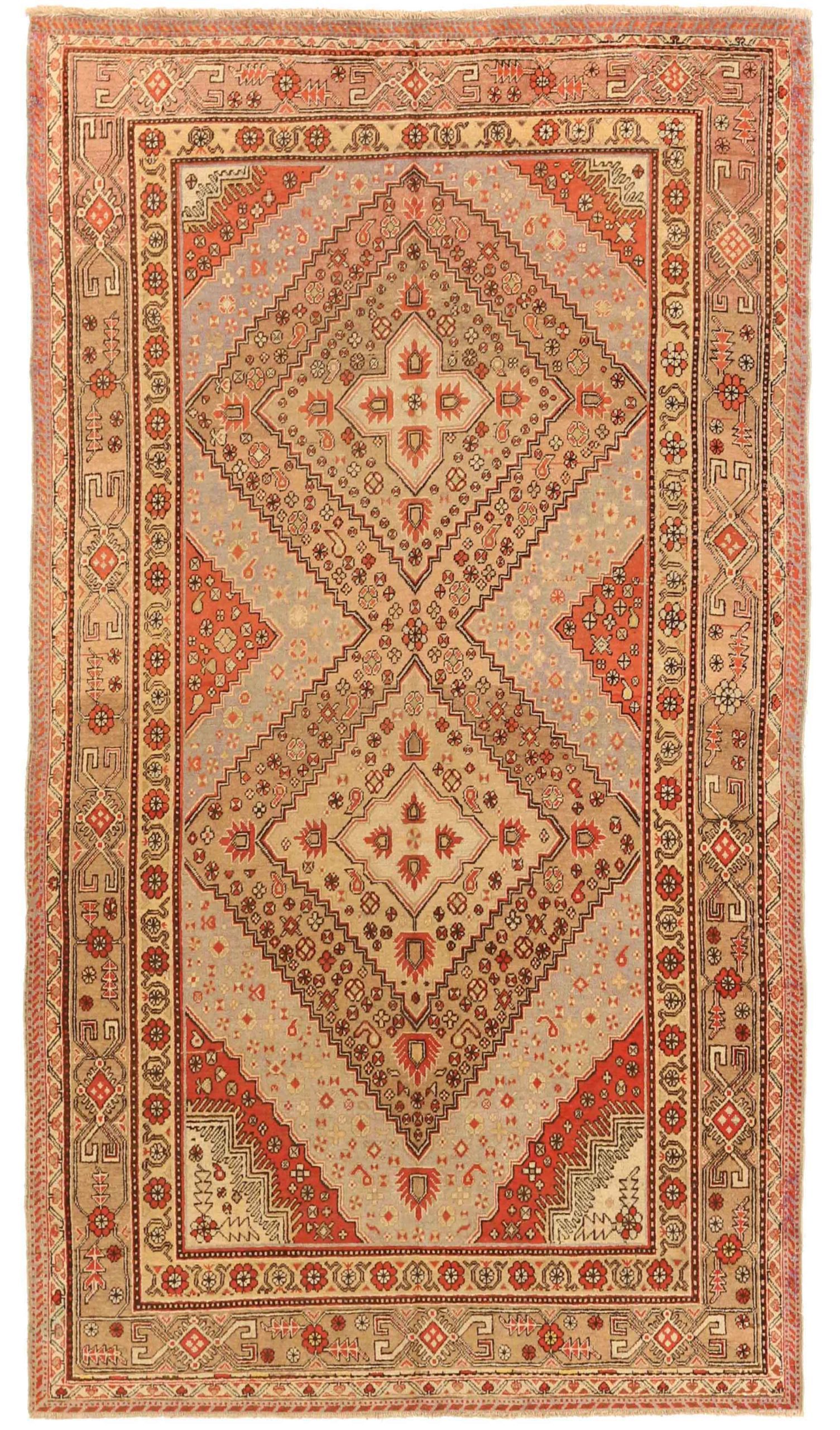 Alfombras rusas Khotan Circa 1910 - Lana Marrón Marfil Rojo 72742