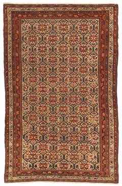Persischer Malayer Kleiner Teppich - Wolle Elfenbein Marineblau Rot 73326