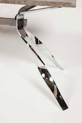 Vintage Midcentury Marble Coffee Table with Chrome Base