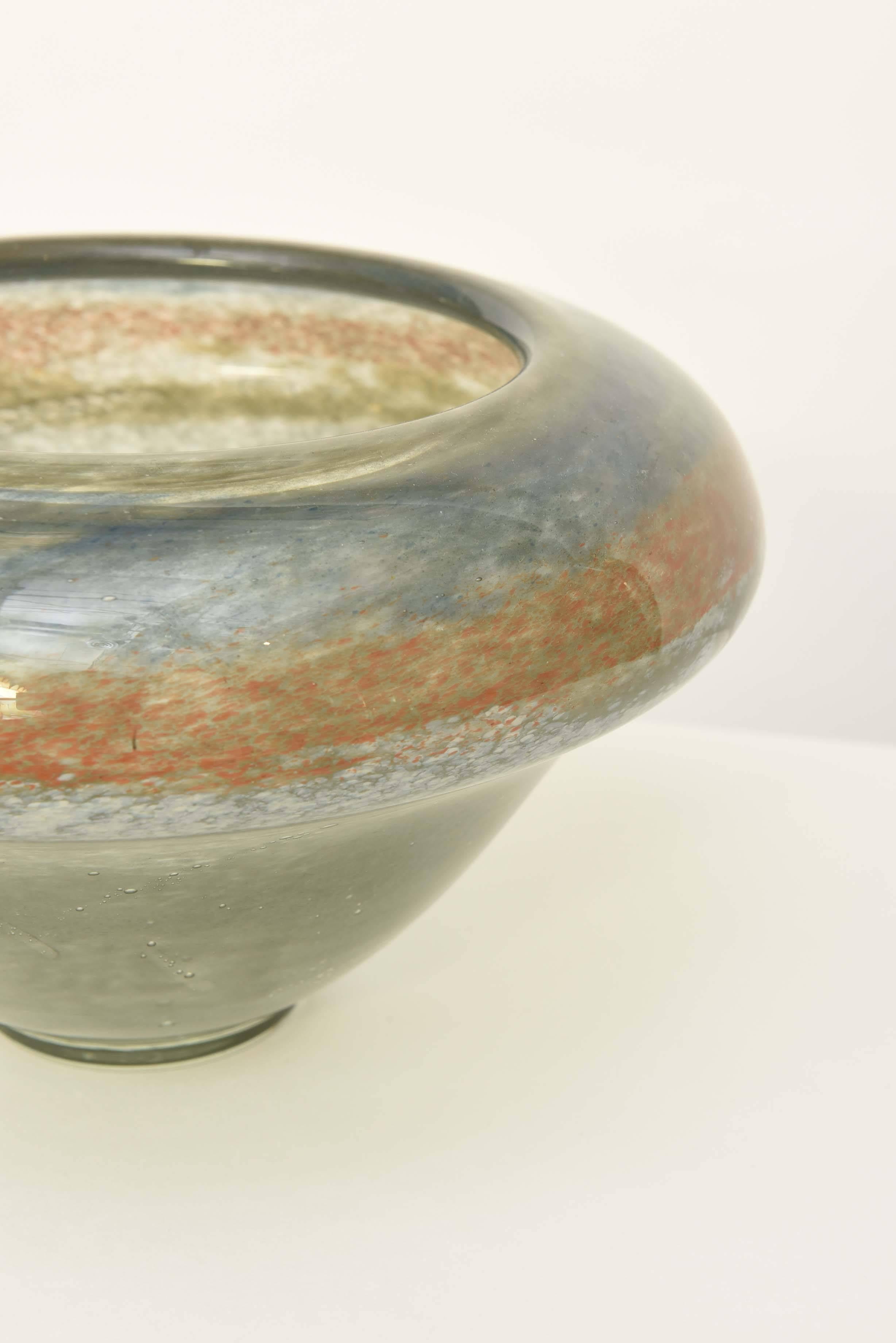Late 20th Century Vilnaus Contemporary Art Glass Bowl