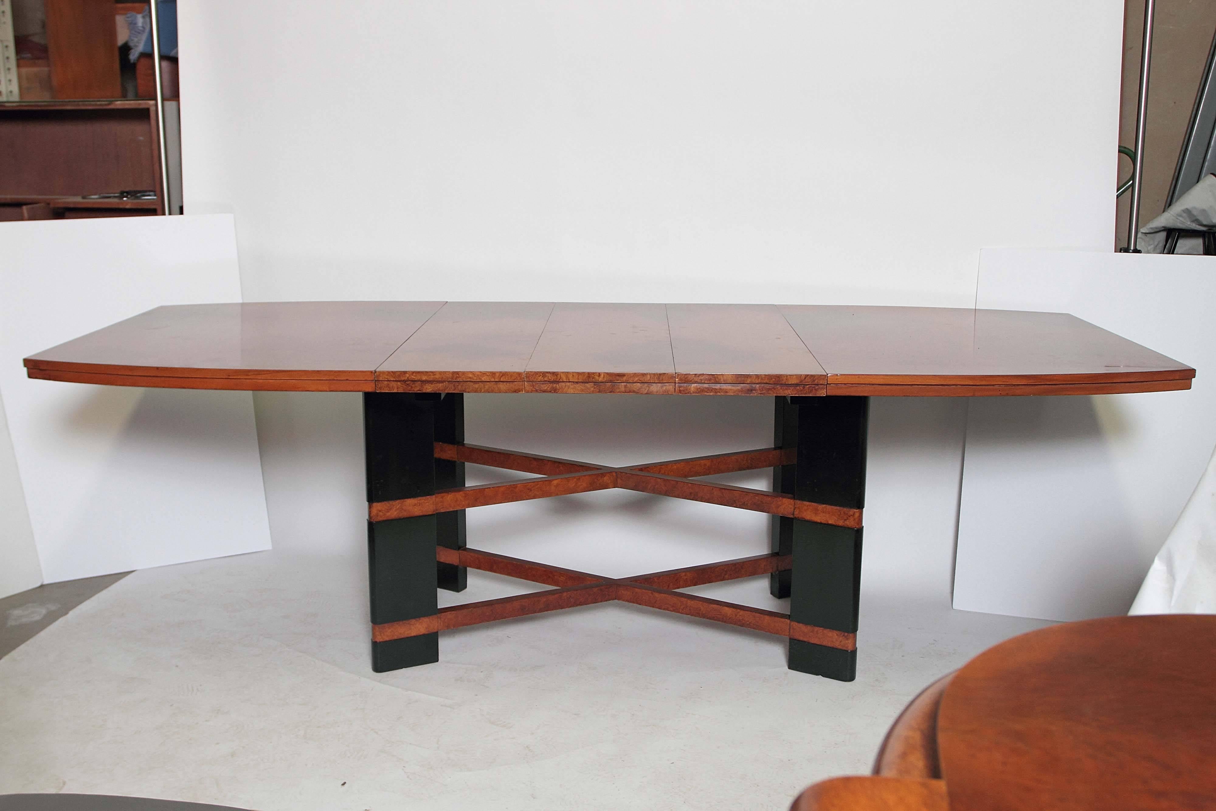 Mid-20th Century Art Deco Hastings Dining Table / Chairs Rare Double X-Base Teague / Deskey For Sale