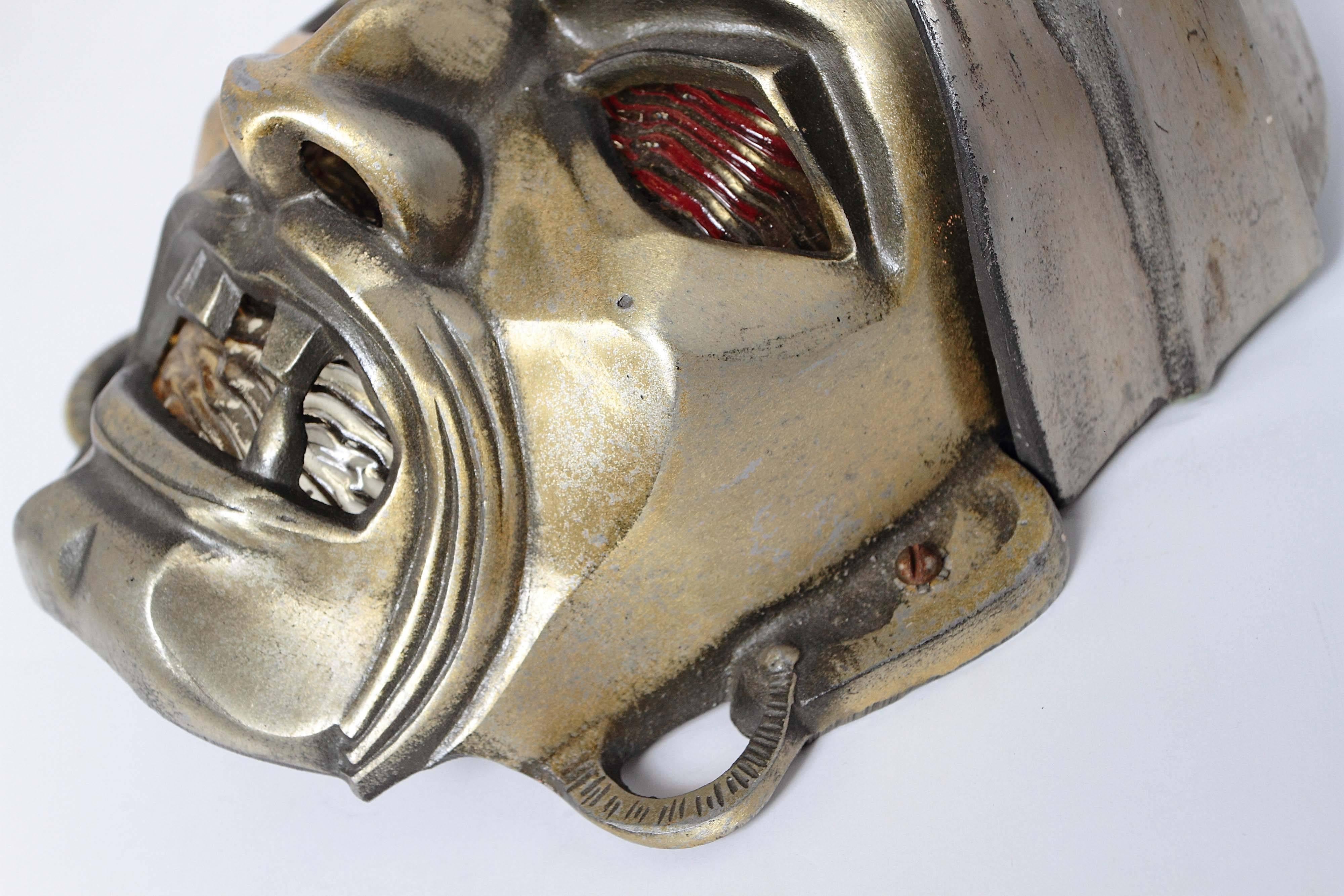 Machine Age Art Deco Cast Metal Pirate,  Illuminated Theater Wall Sconce 1