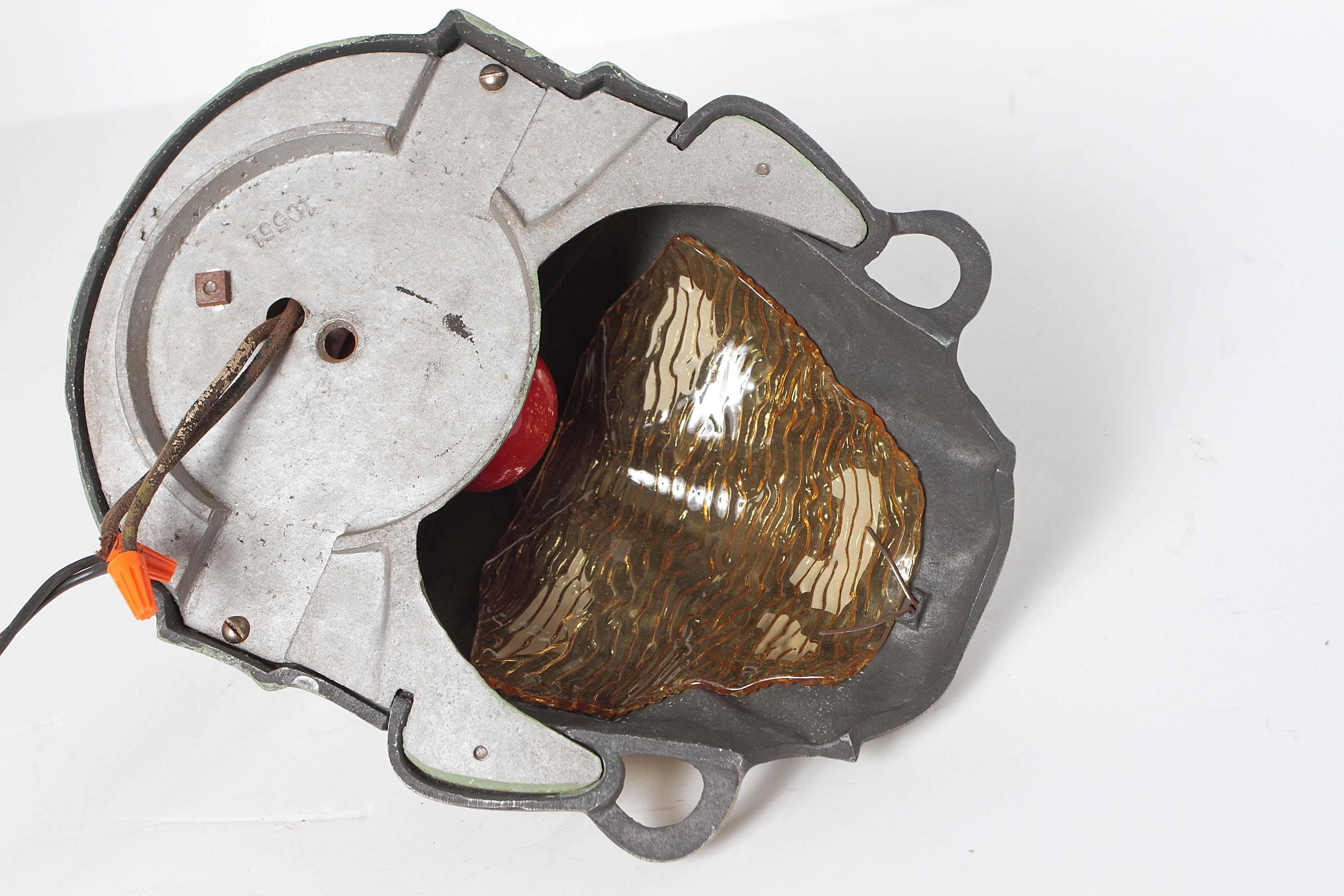 Machine Age Art Deco Cast Metal Pirate,  Illuminated Theater Wall Sconce 3