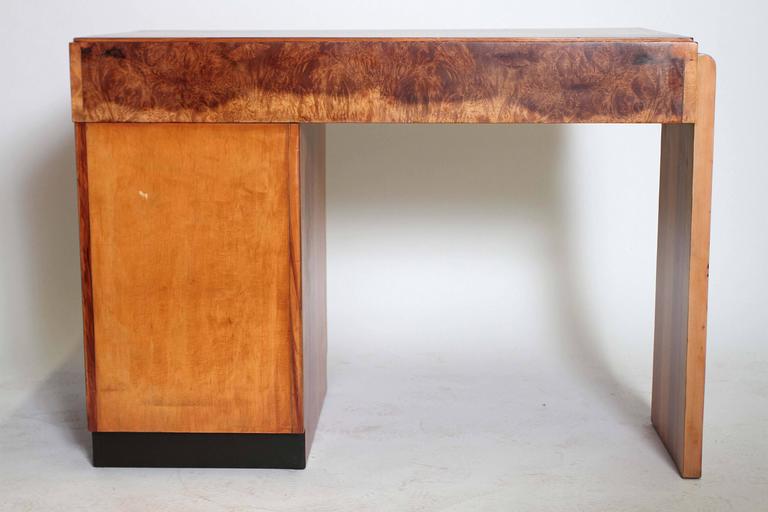 Multiple, Burled and Ebonized Original Hastings Art Deco Desk For Sale