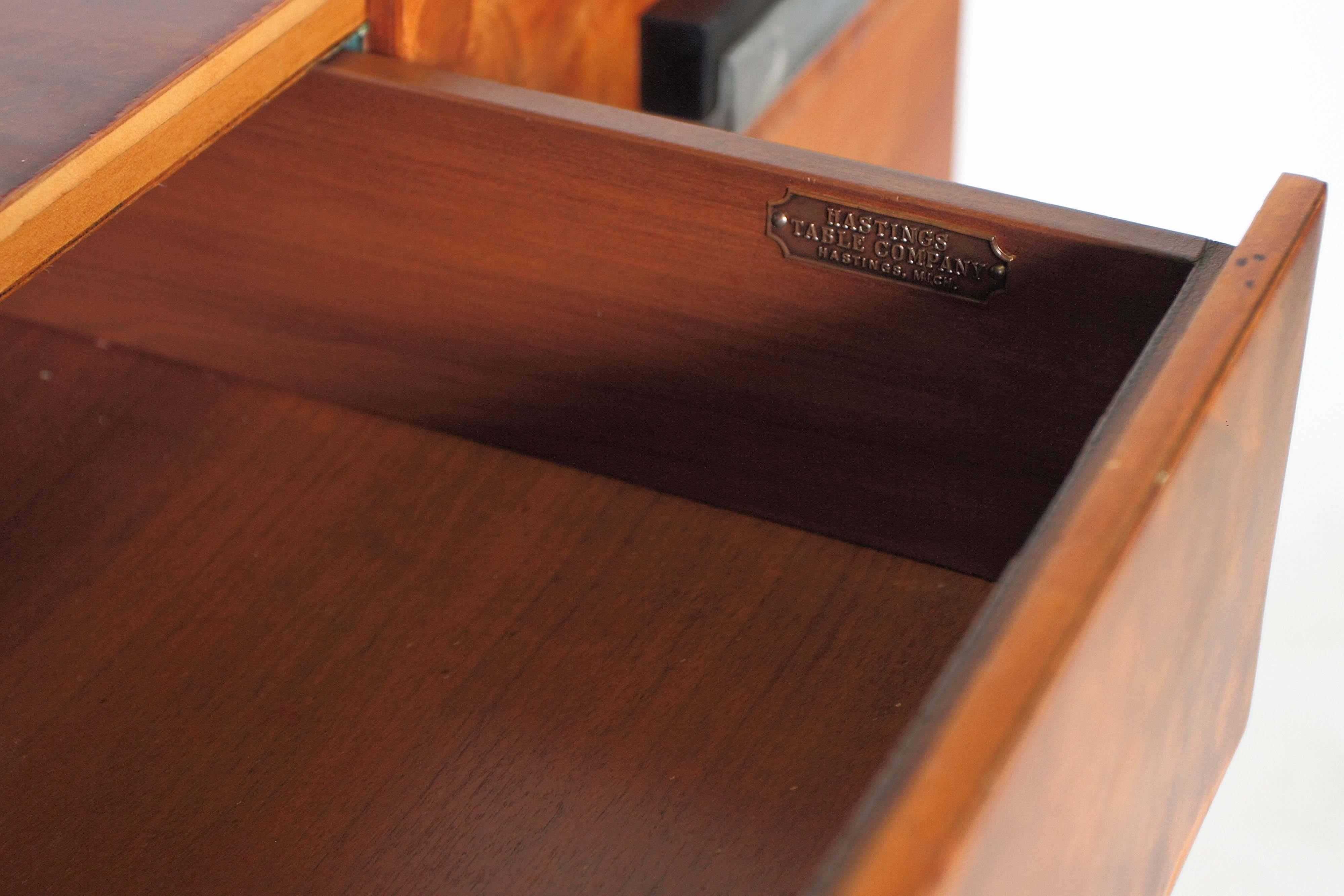 Multiple, Burled and Ebonized Original Hastings Art Deco Desk For Sale 4