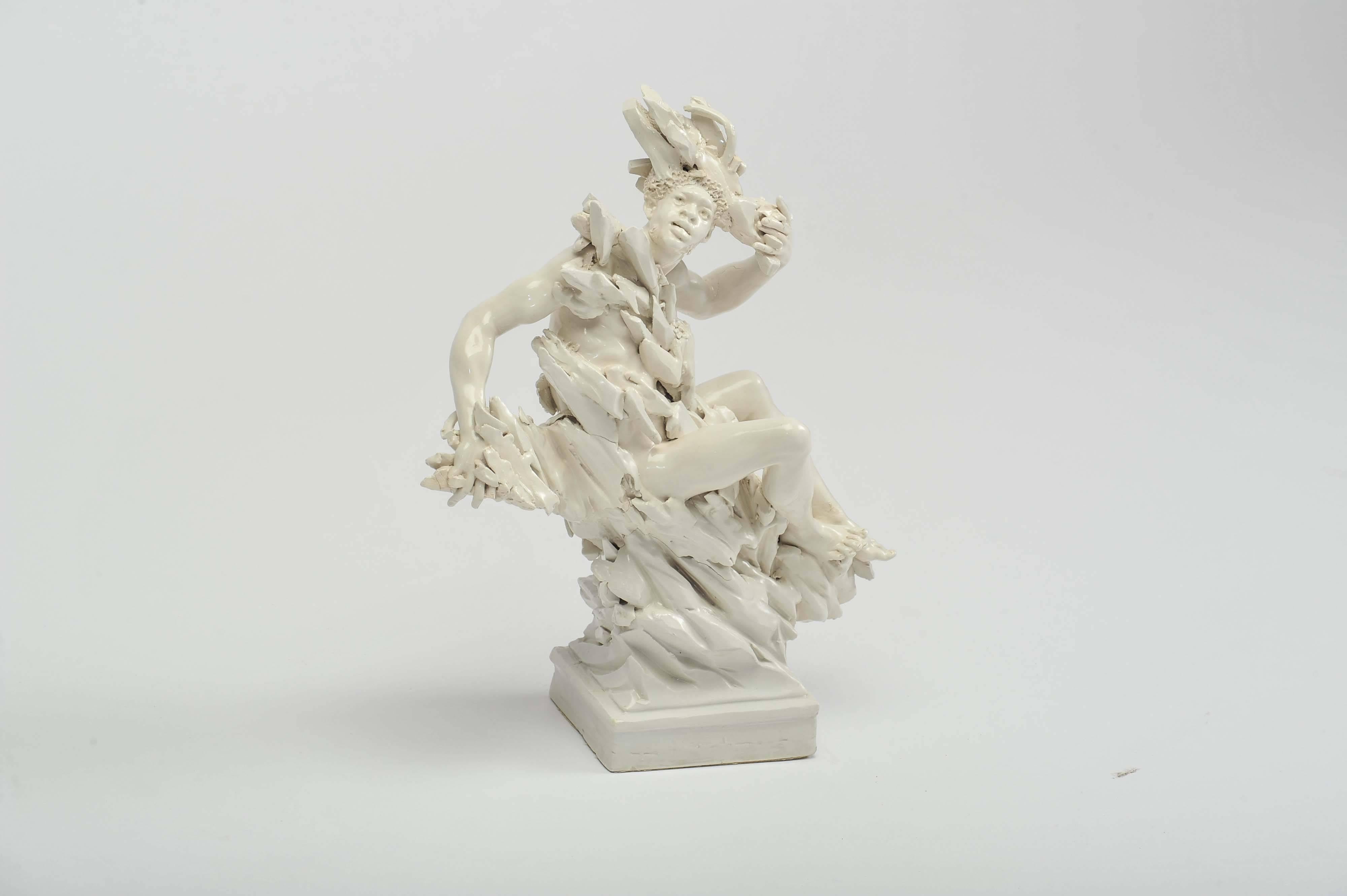 Rococo White Ceramic Figure of a Moor by Andrea Spadini For Sale