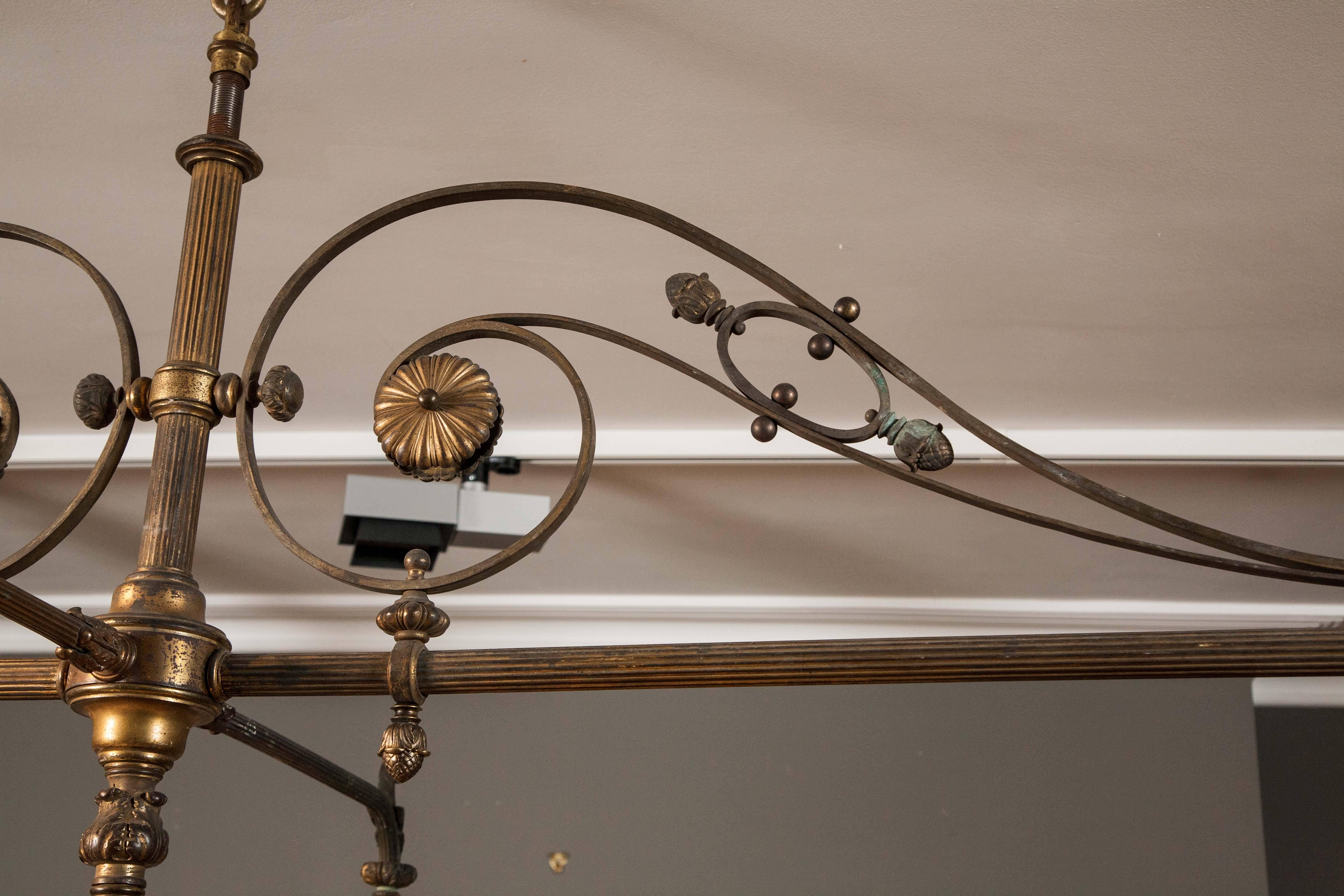 Early 19th Century Gilt Ormolu Hanging Six-Arm Billiard Light 3