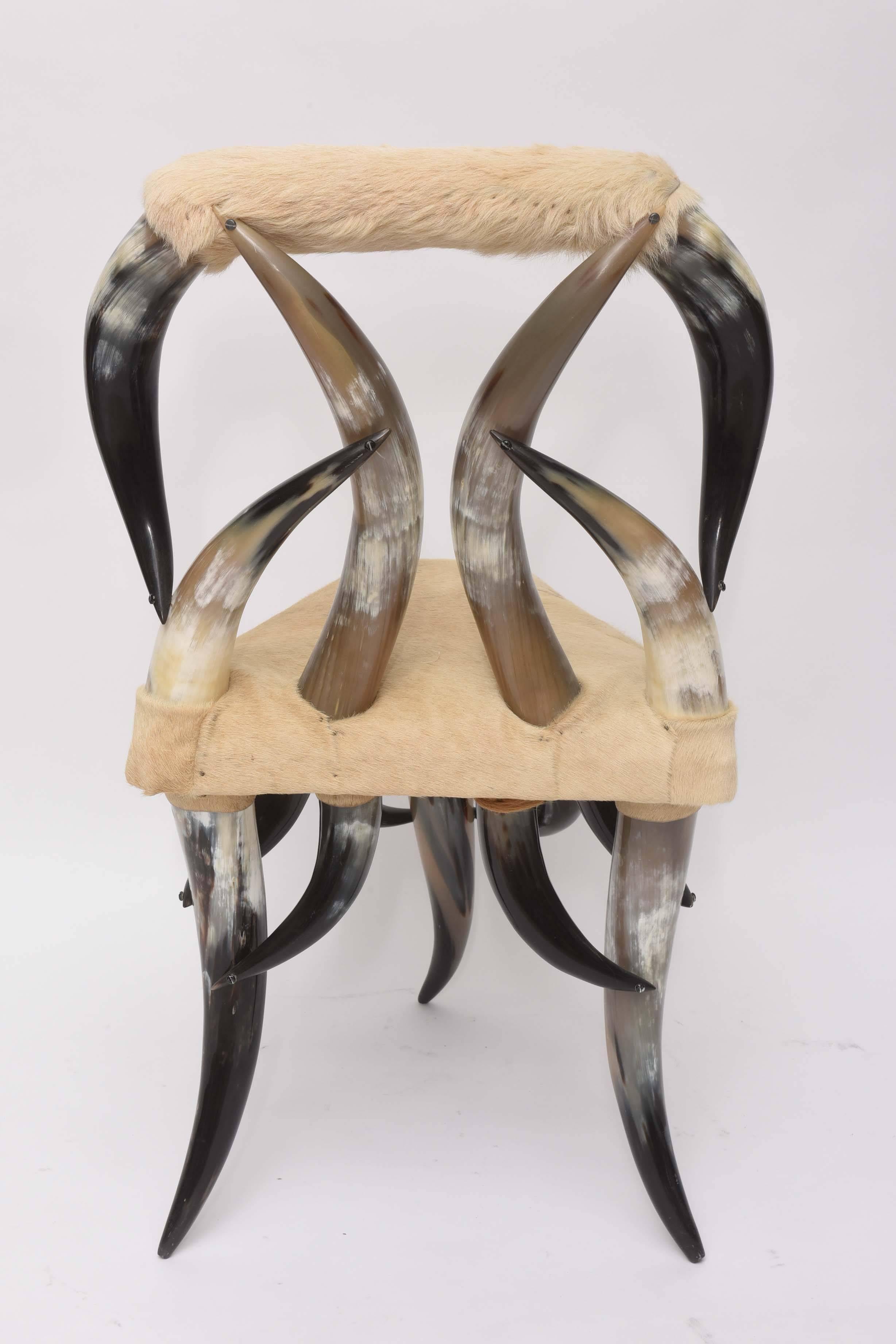 Vintage Steer Horn Chair In Excellent Condition In North Miami, FL