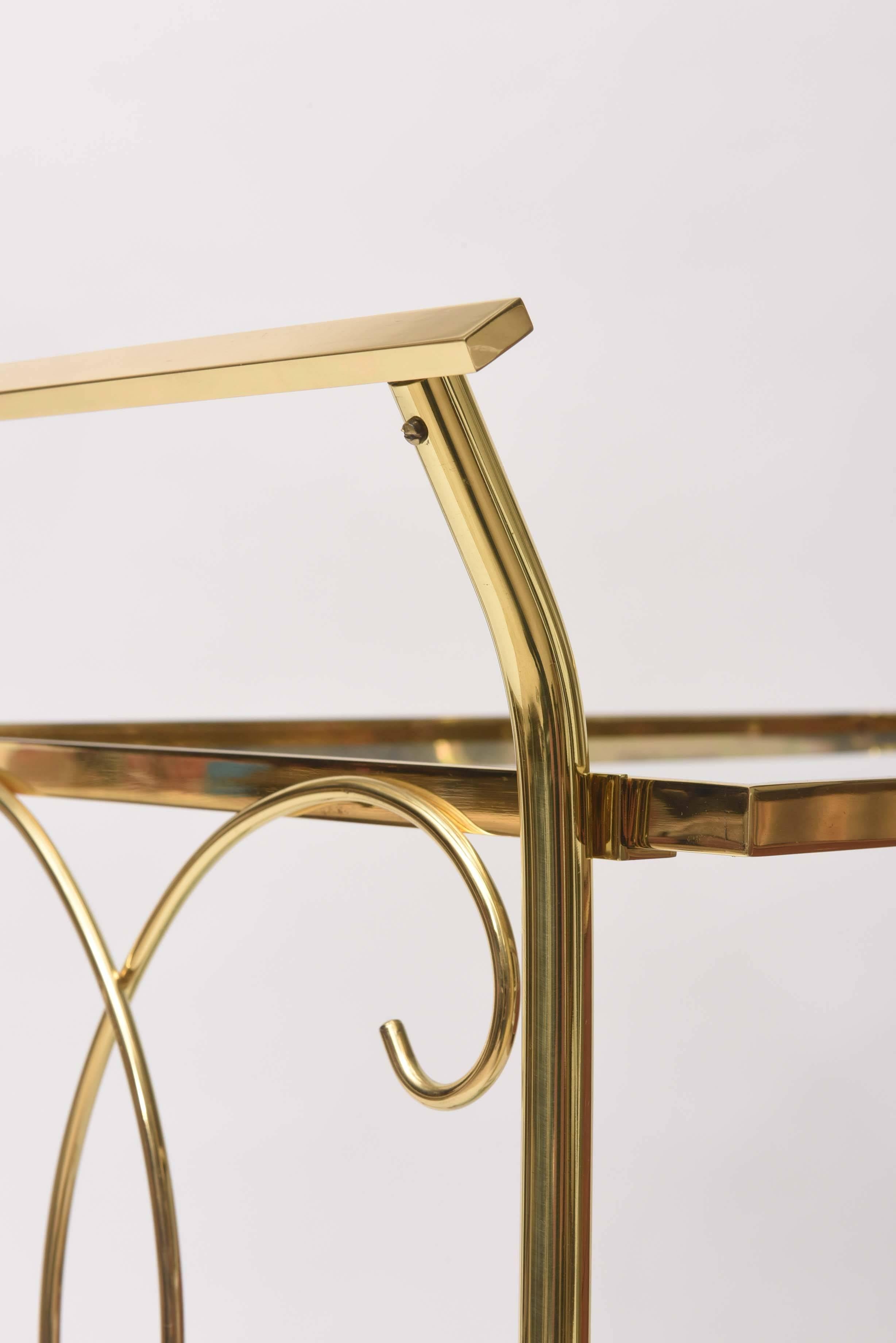 Mid-Century Italian Brass Bar Cart 3