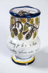 French Faience Puzzle Jug, Late 19th Century