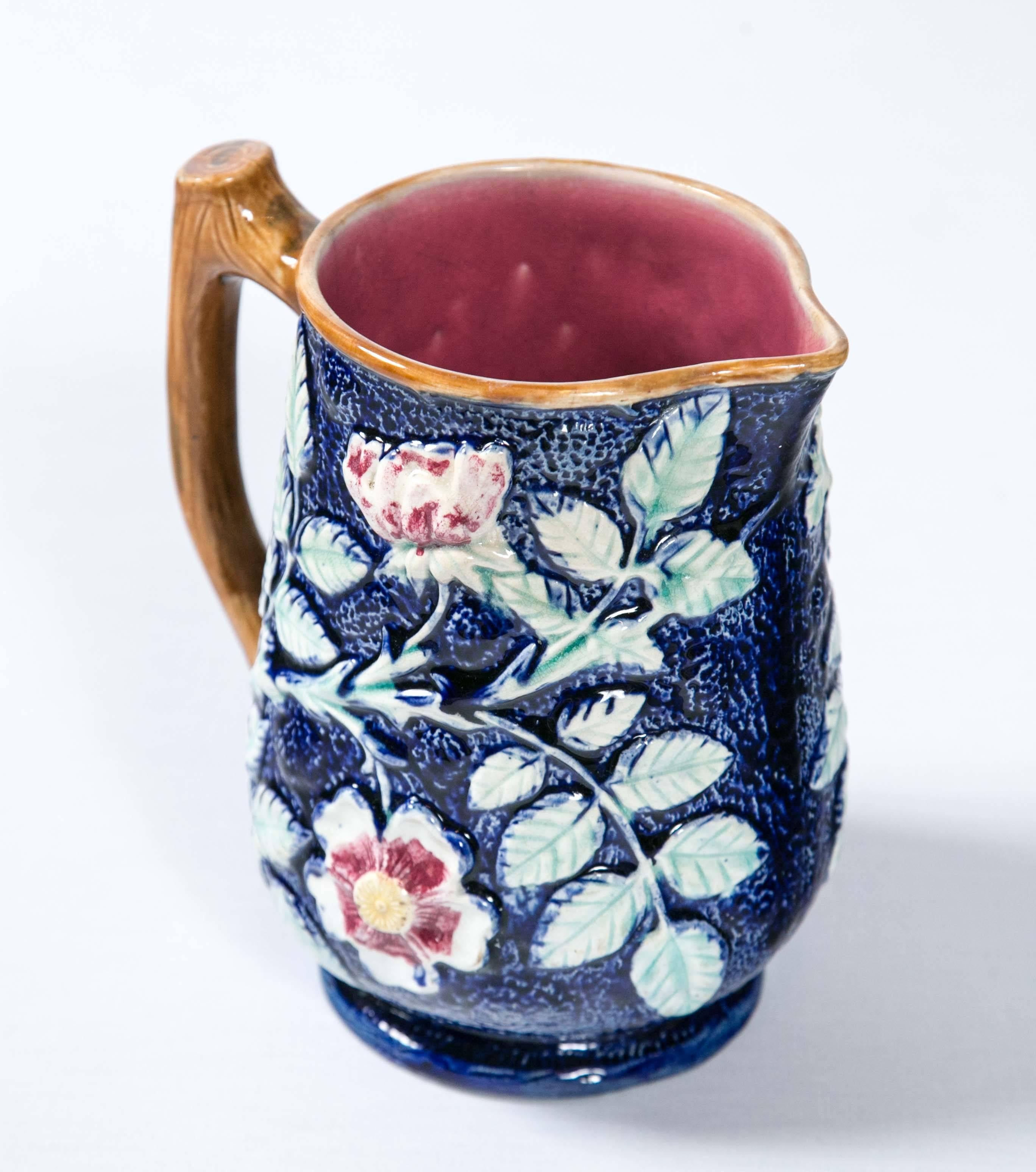 Ceramic English Majolica Pitcher, 