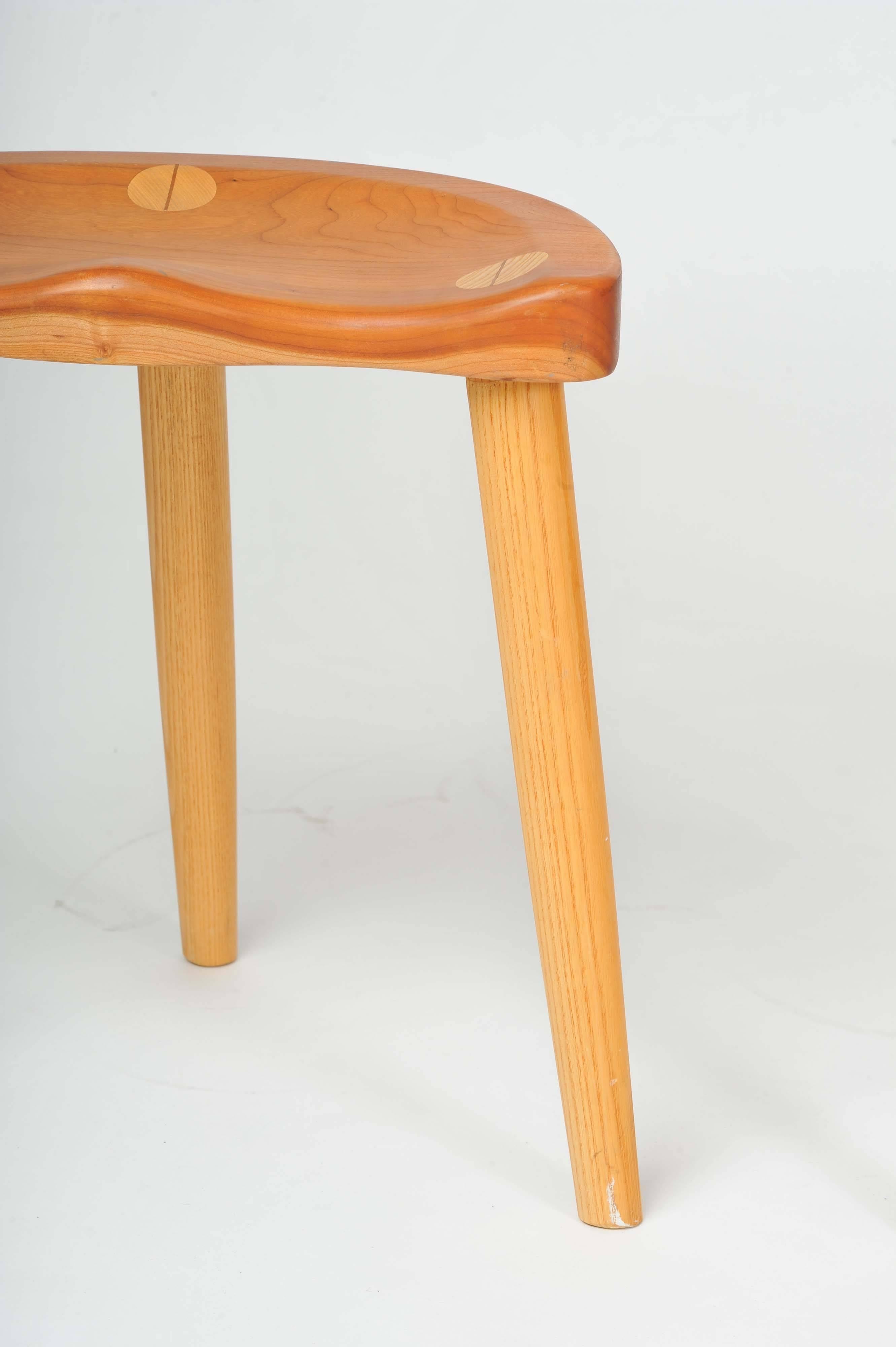 Late 20th Century Handcrafted Tripod Studio Stools by Robert Roakes