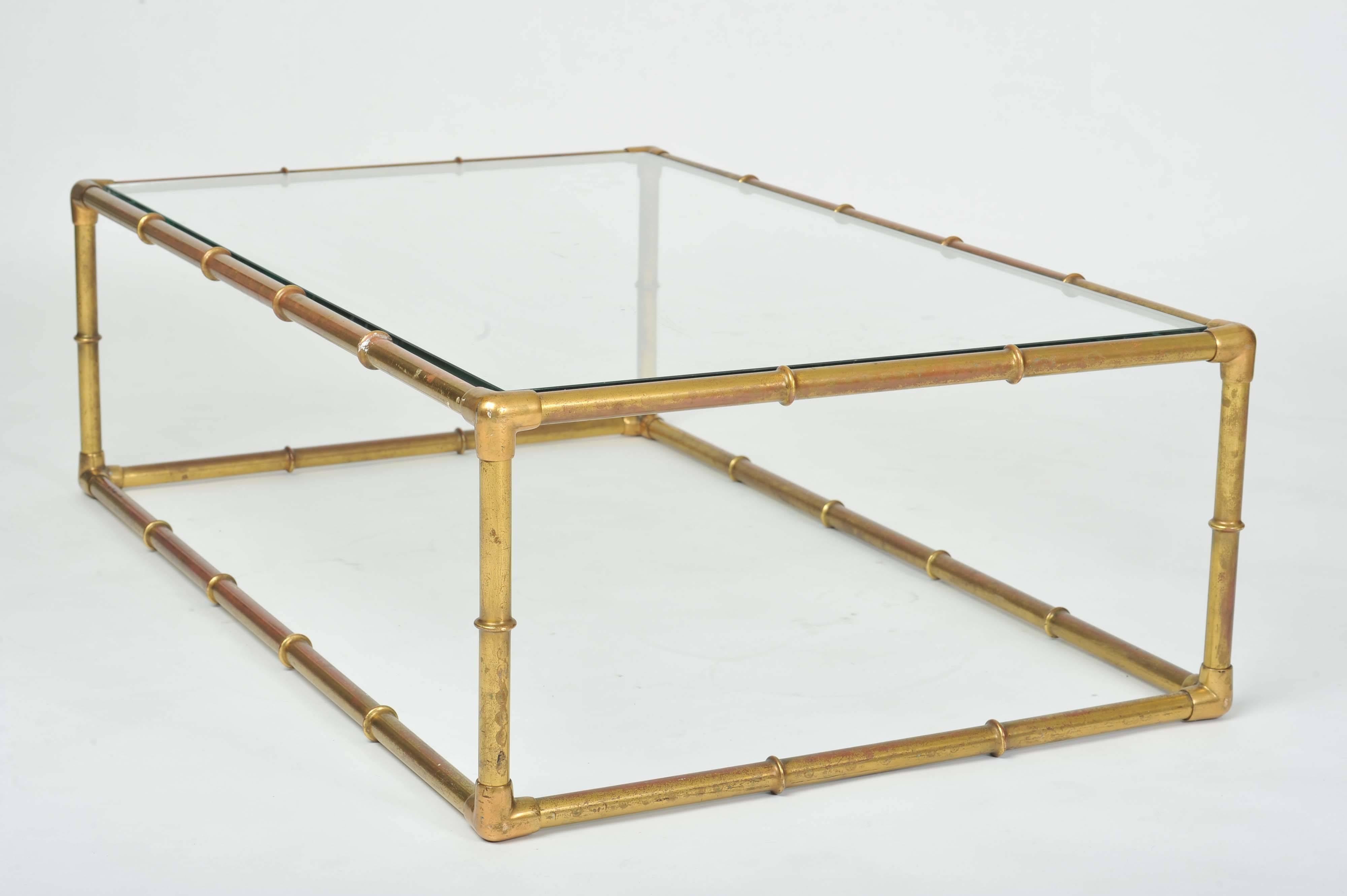 Faux Bamboo Brass Coffee Table 1