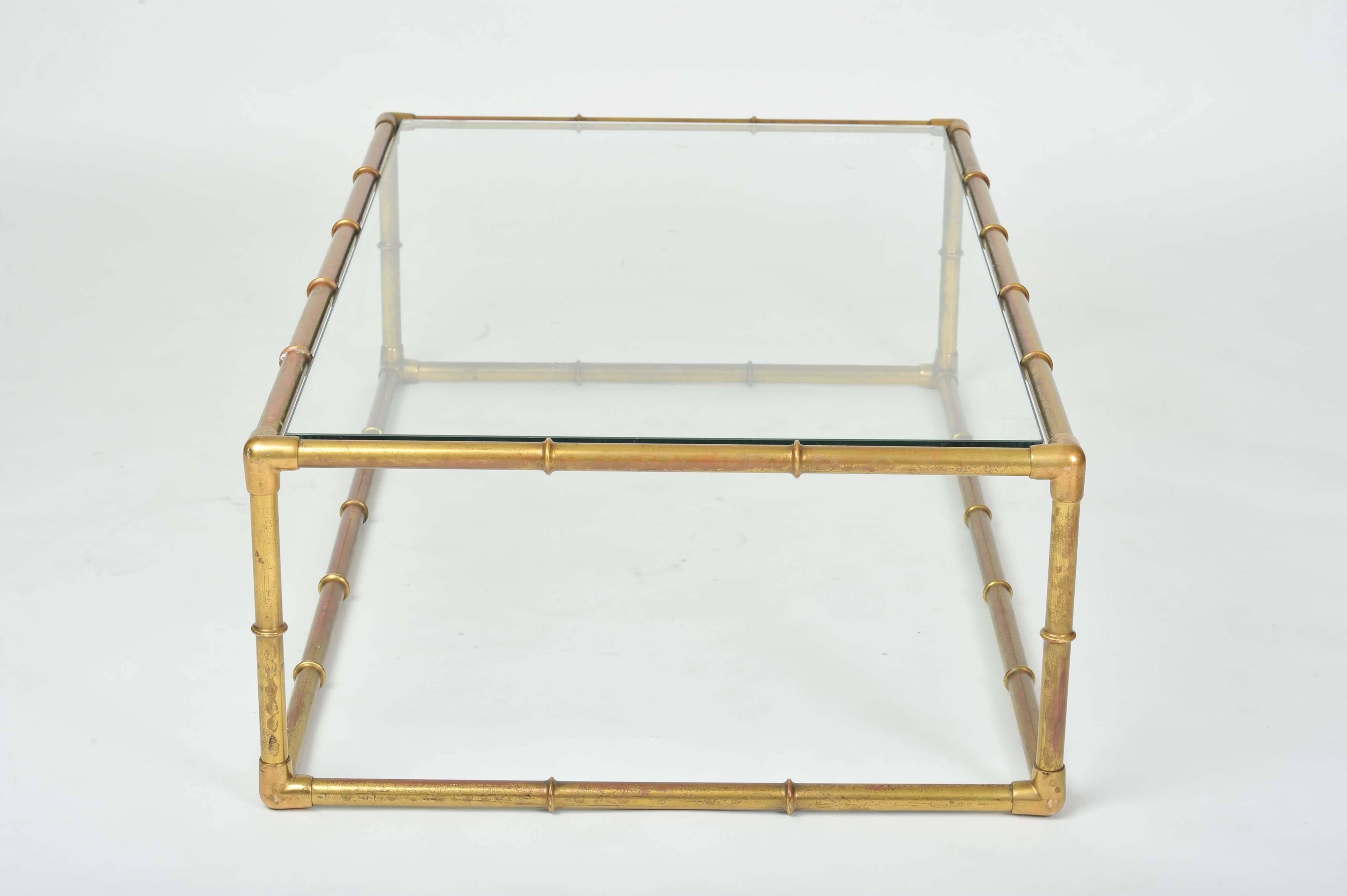Faux Bamboo Brass Coffee Table 2