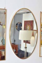 Oval Framed Brass Italian Mirror