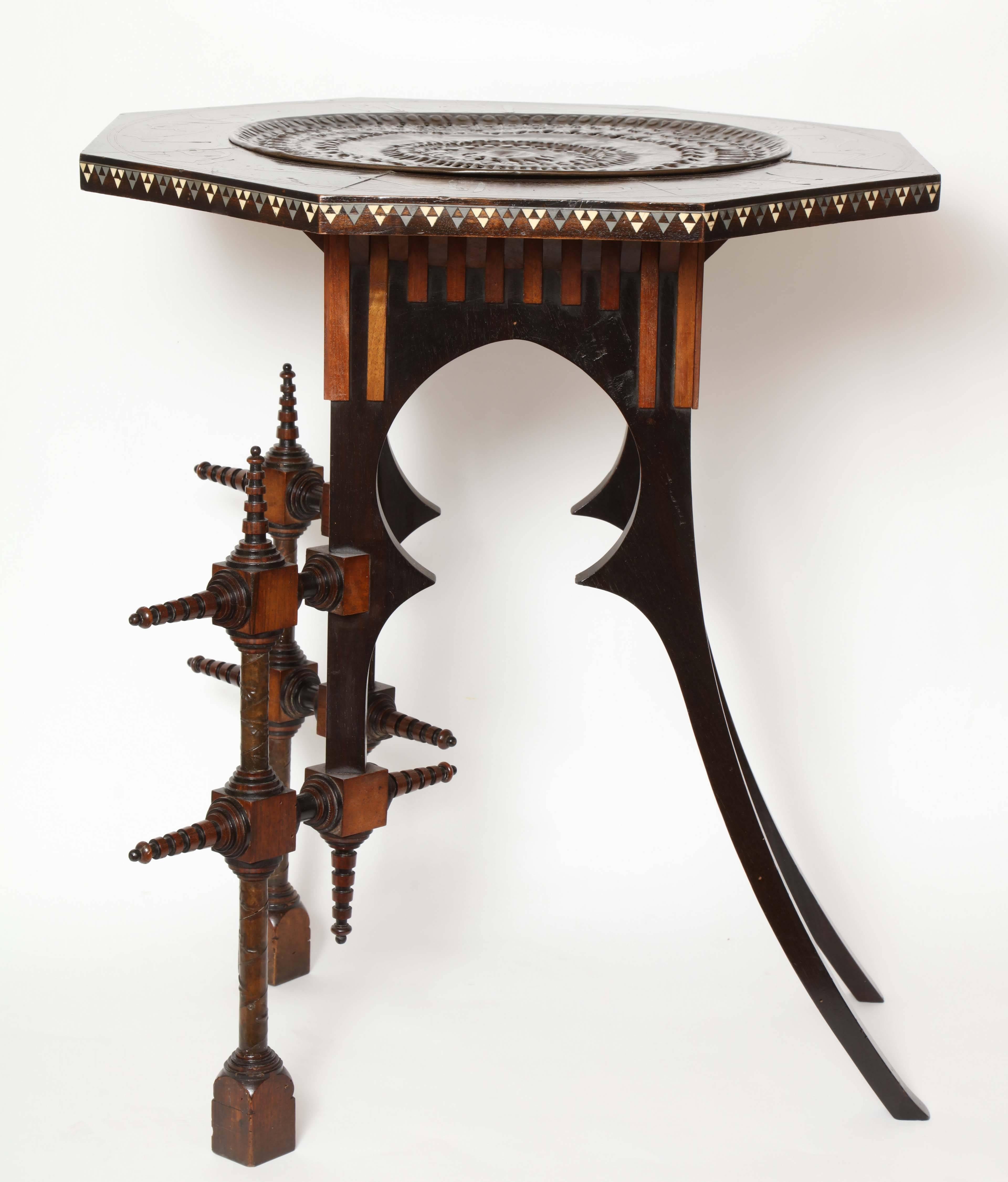 Carved Carl Bugatti Octagonal Occasional Table, 1898 For Sale