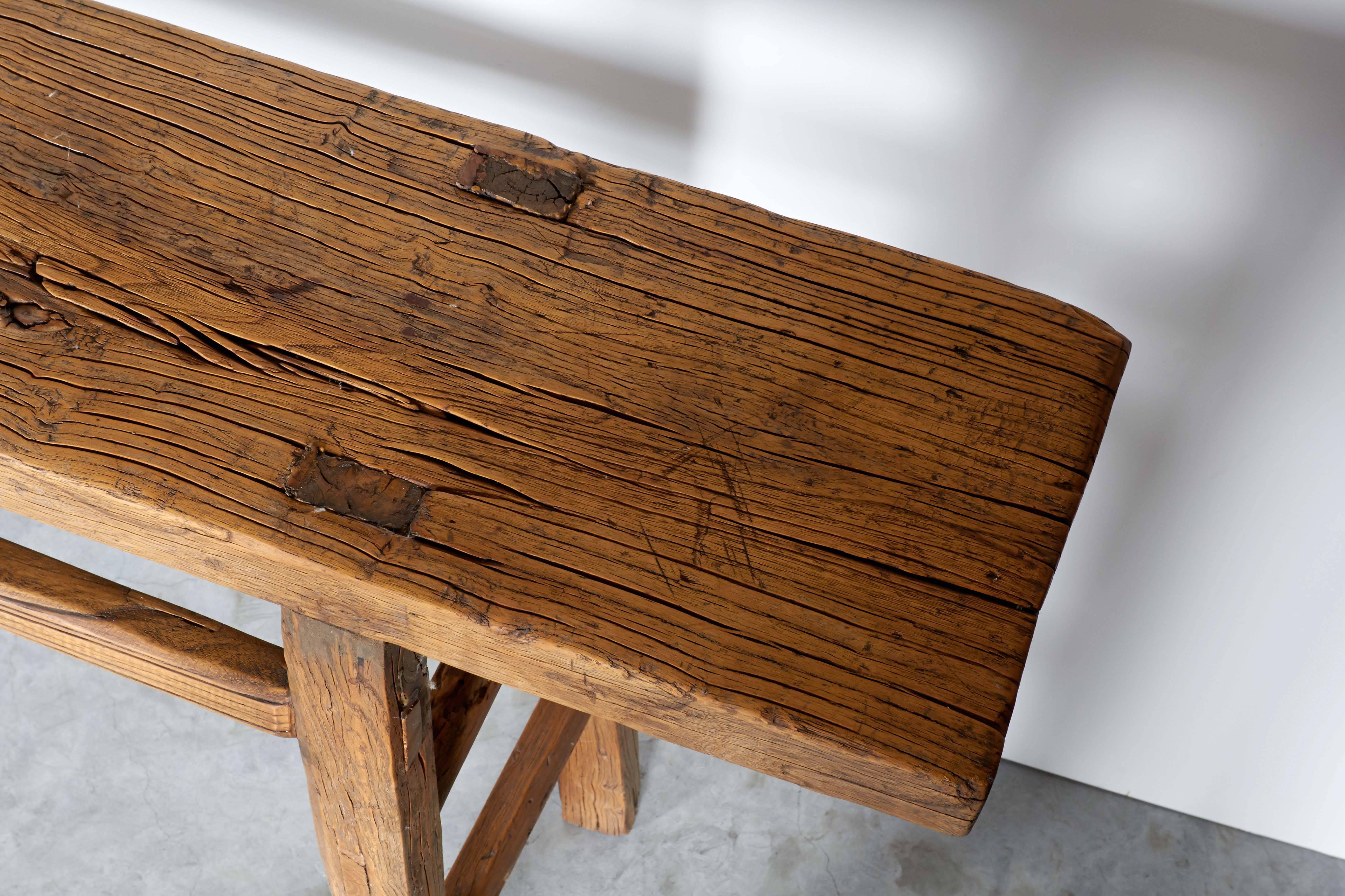 Very Narrow Antique Farm Table In Good Condition In New York, NY