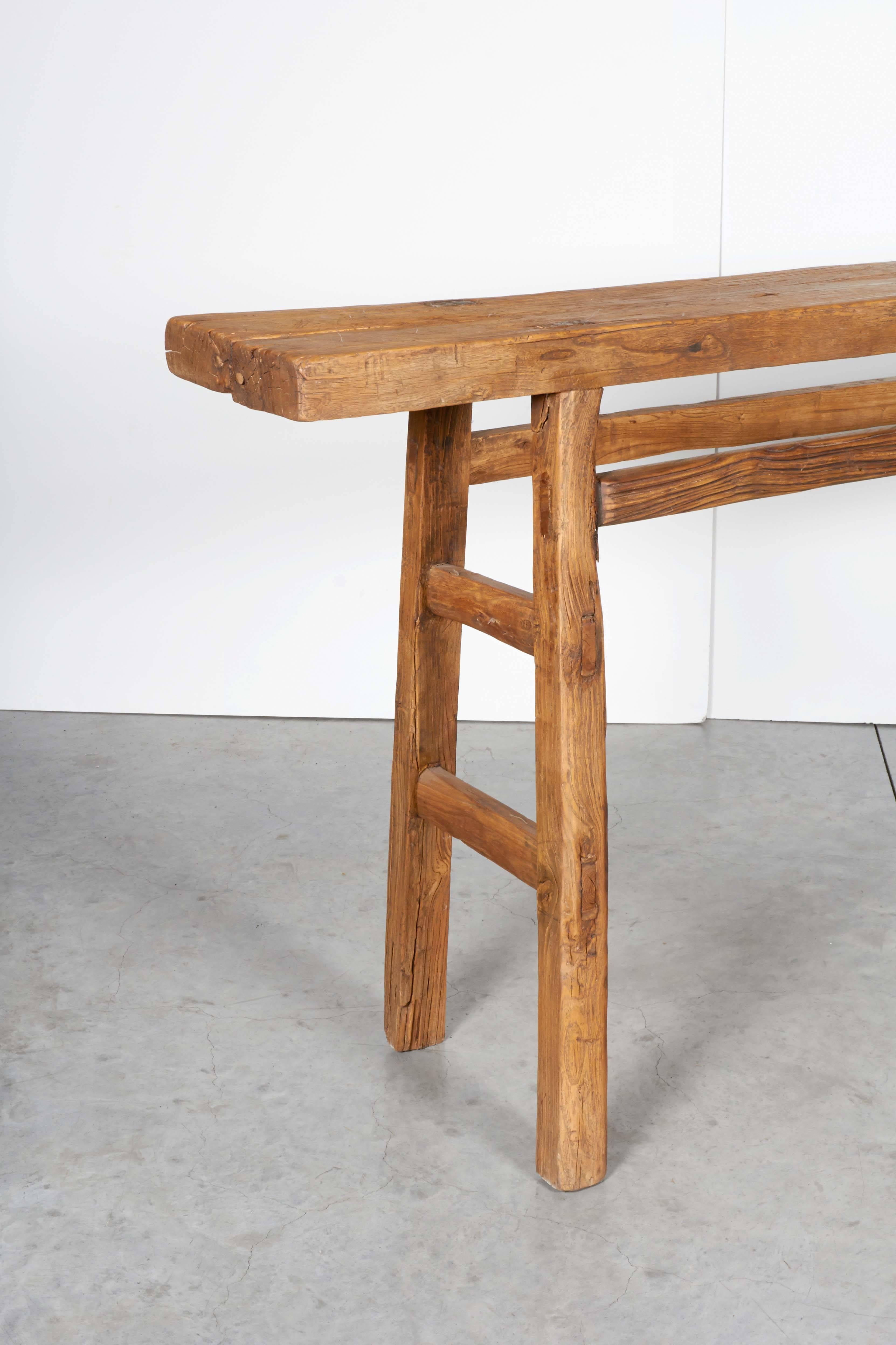Late 19th Century Very Narrow Antique Farm Table