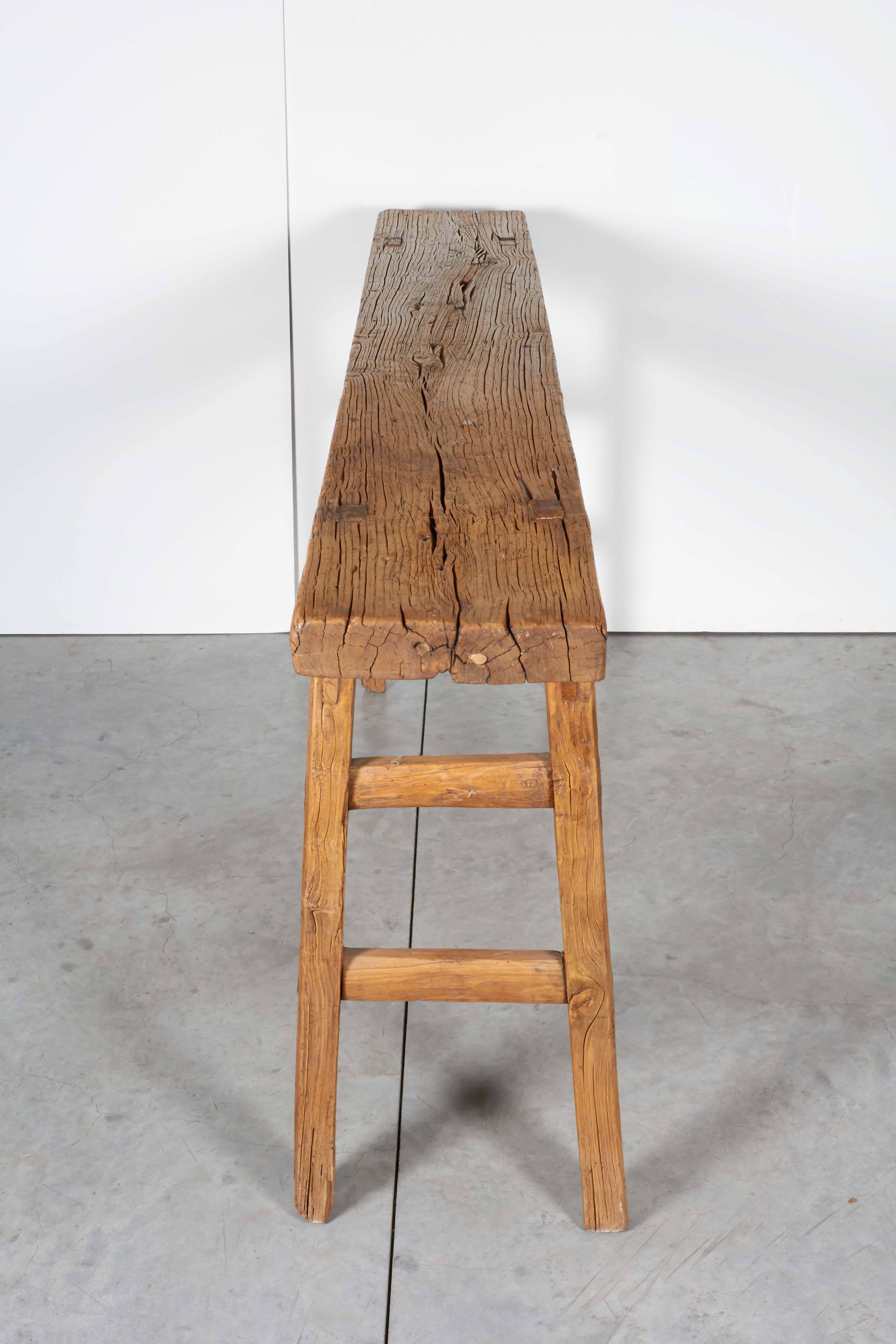 Elm Very Narrow Antique Farm Table
