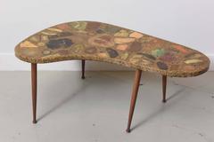 Italian Modern Specimen Marble, Resin and Walnut Low Table, Aldo Tura