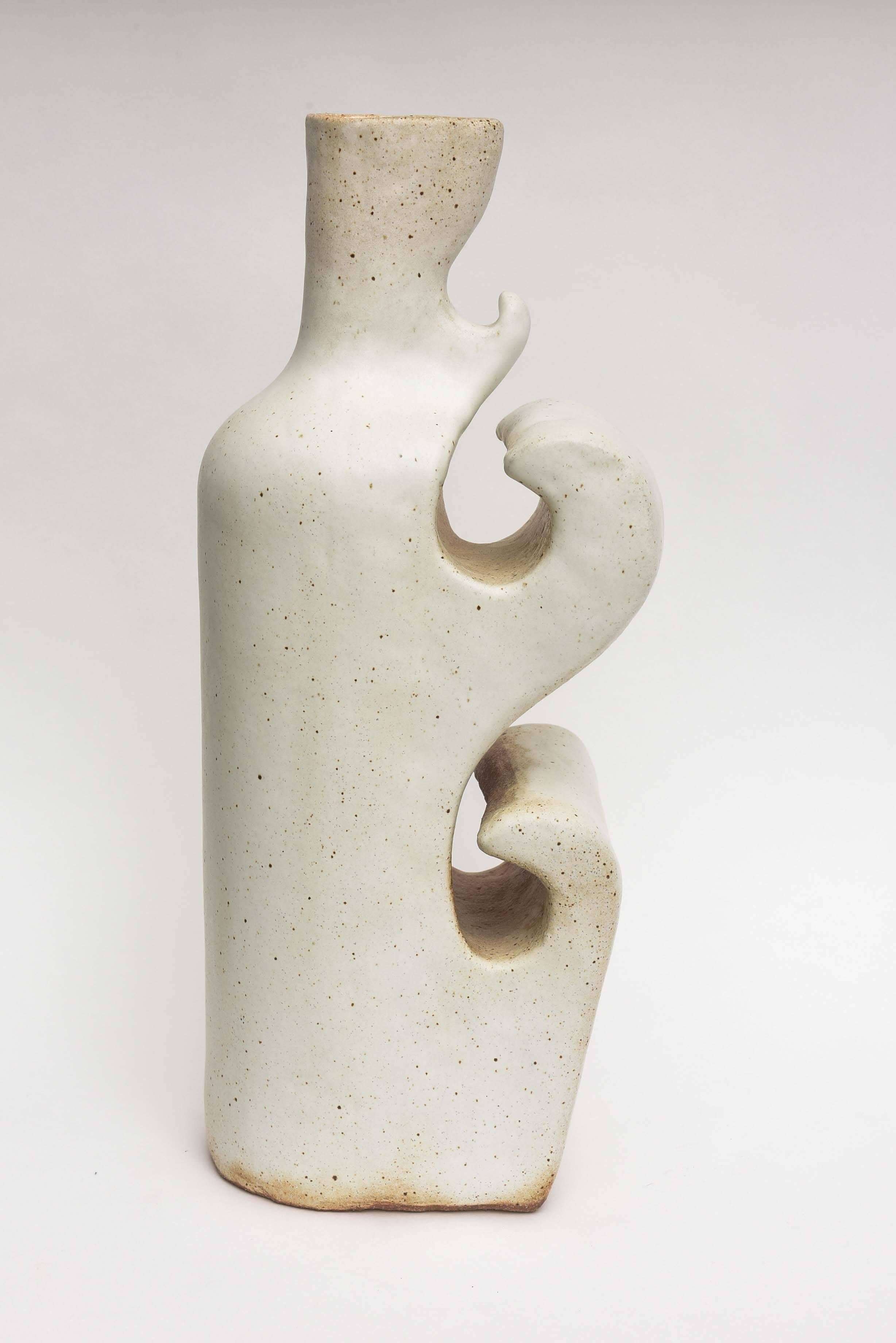 Ceramic vase of sculptural form by renowned California artist Daric Harvie.