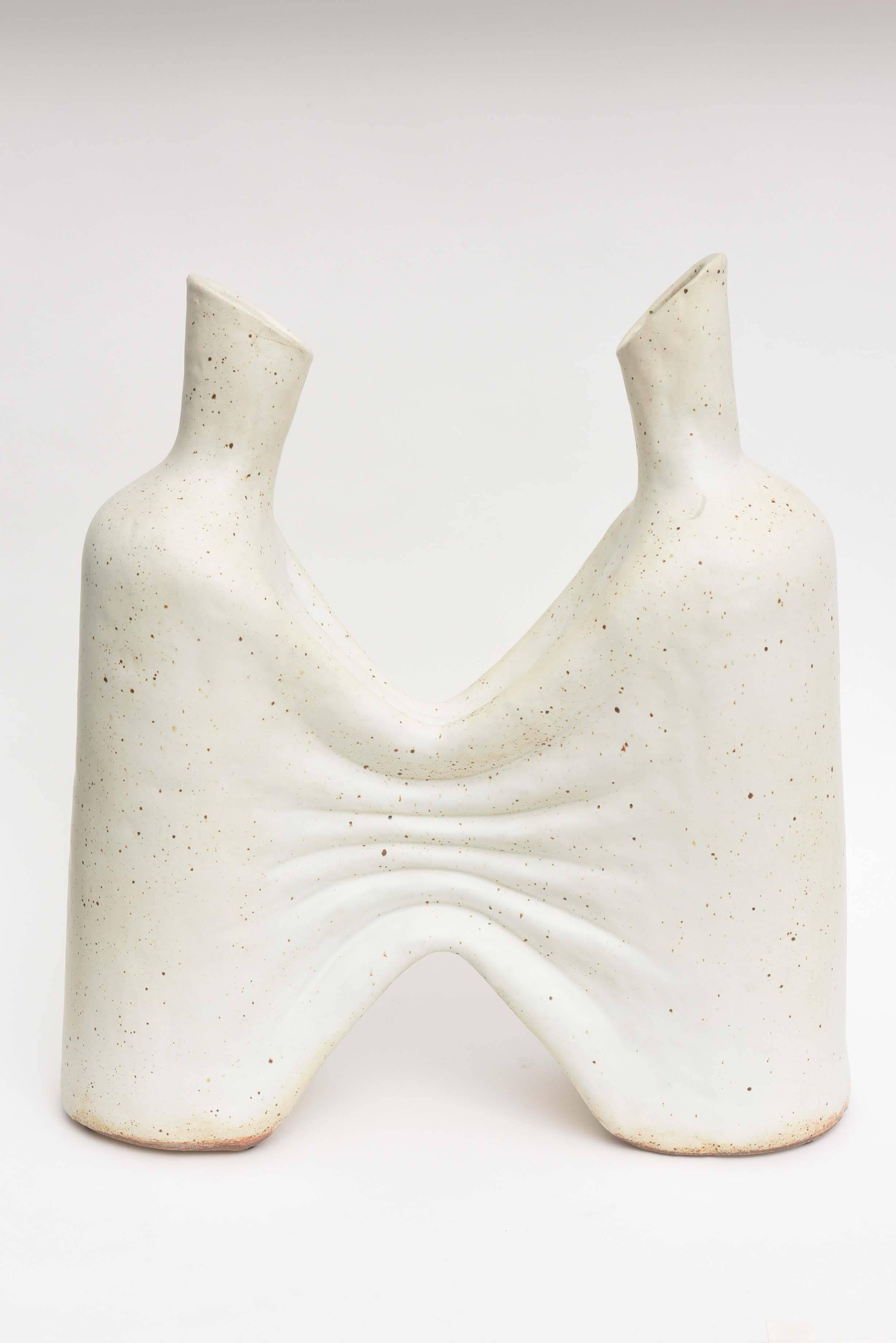 Ceramic vase/ sculpture of sculptural form by renowned California artist Daric Harvie.