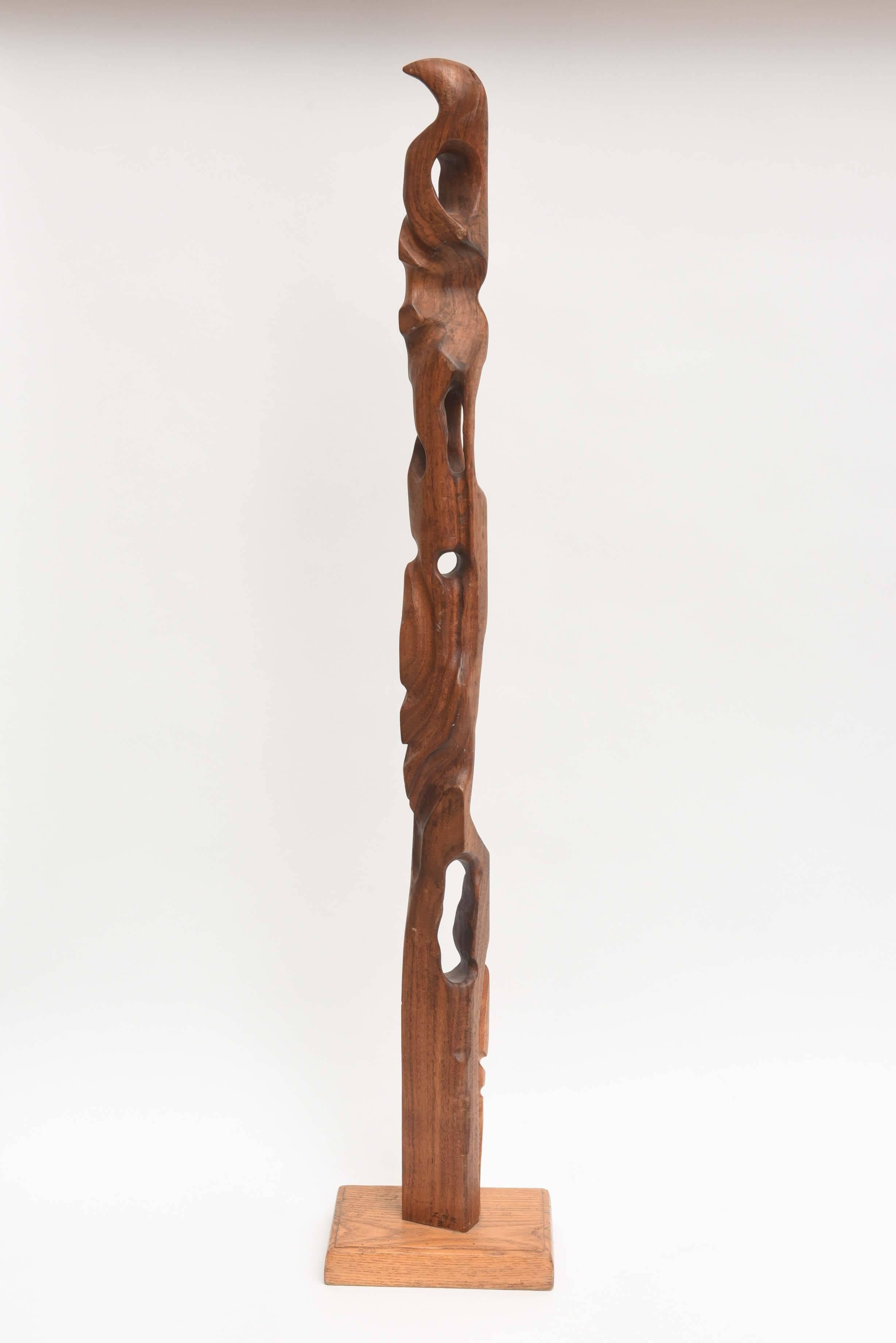 wood totem sculpture