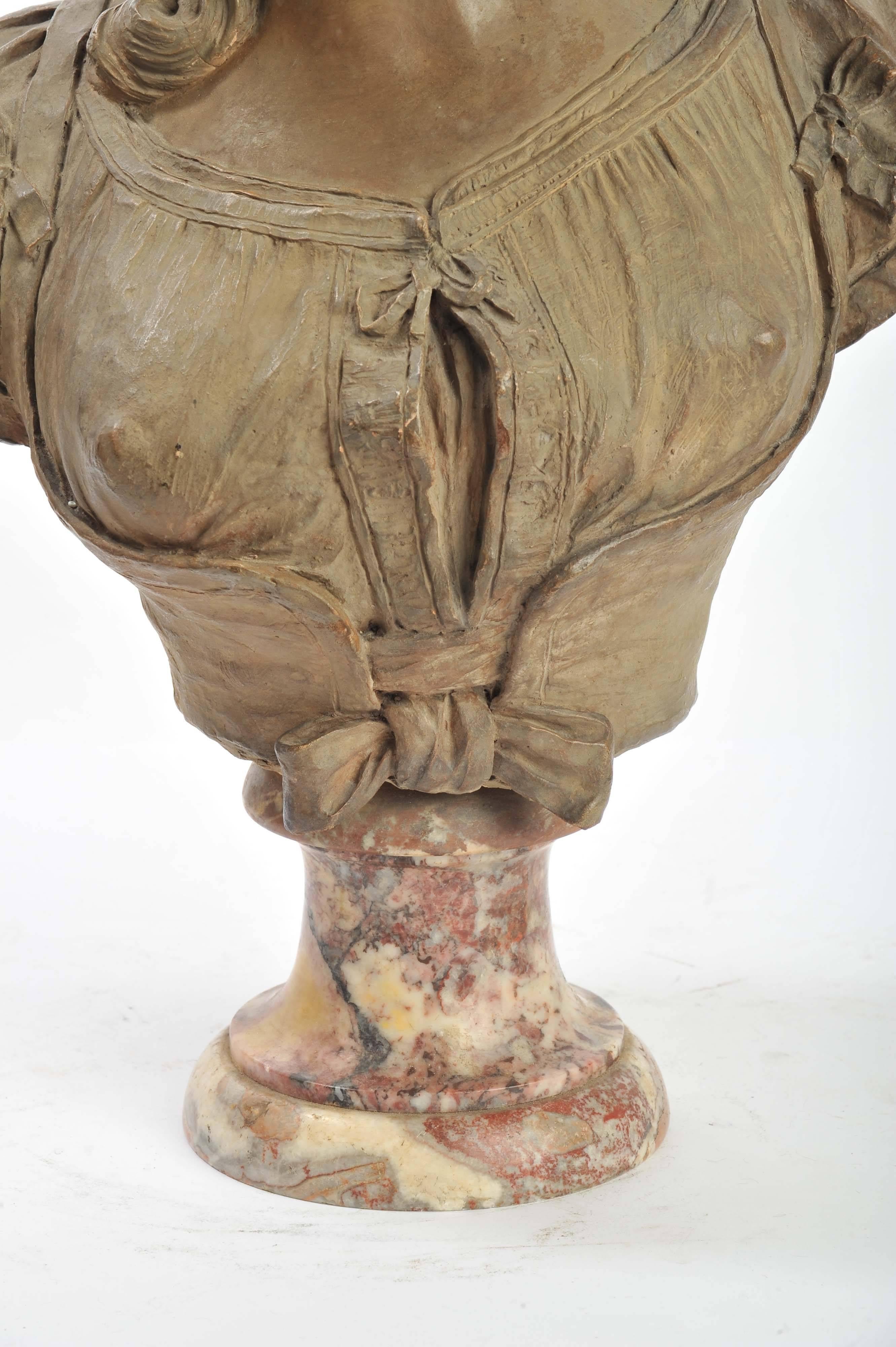Buste français en terre cuite du 19ème siècle Bon état - En vente à Brighton, Sussex
