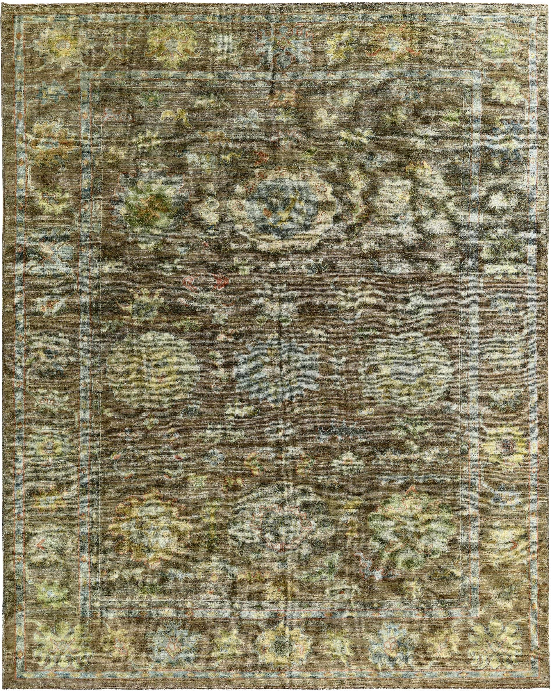 Persische Rose Sammlung Area Rugs CIRCA 1990 - Wolle Blau Braun Gelb - 89113