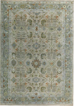 Alfombras Persas Sultanabad Rugs Circa 1990 - Lana Azul Verde Marfil Design - 89129