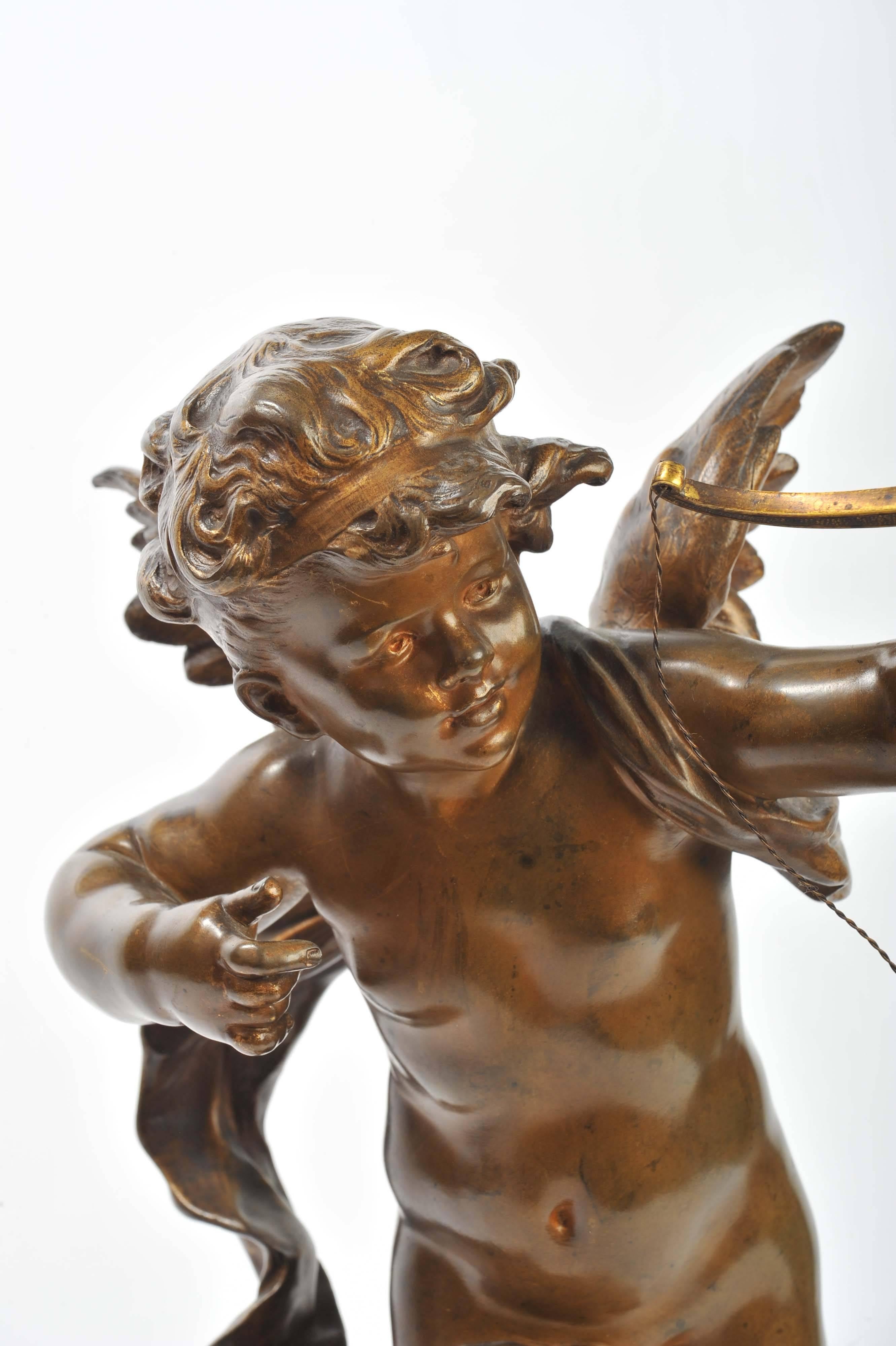 19th Century Bronze Cupid, by Aug. Moreau 1