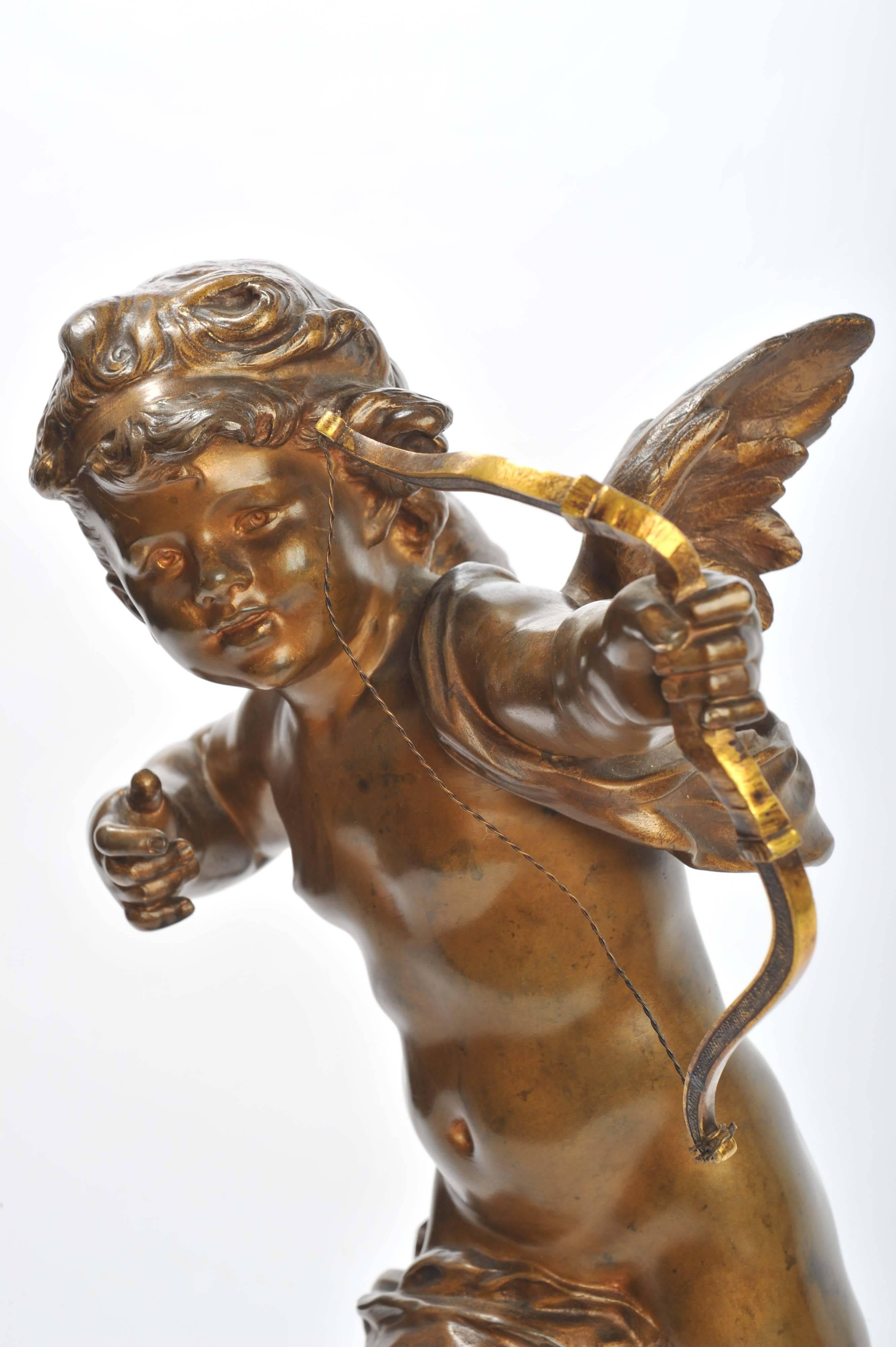 19th Century Bronze Cupid, by Aug. Moreau 2