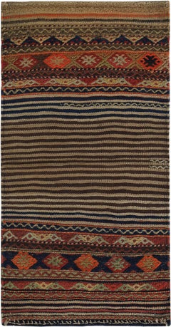 Rug & Kilim Kilim - Laine Brown Ivory Orange Design - 89195