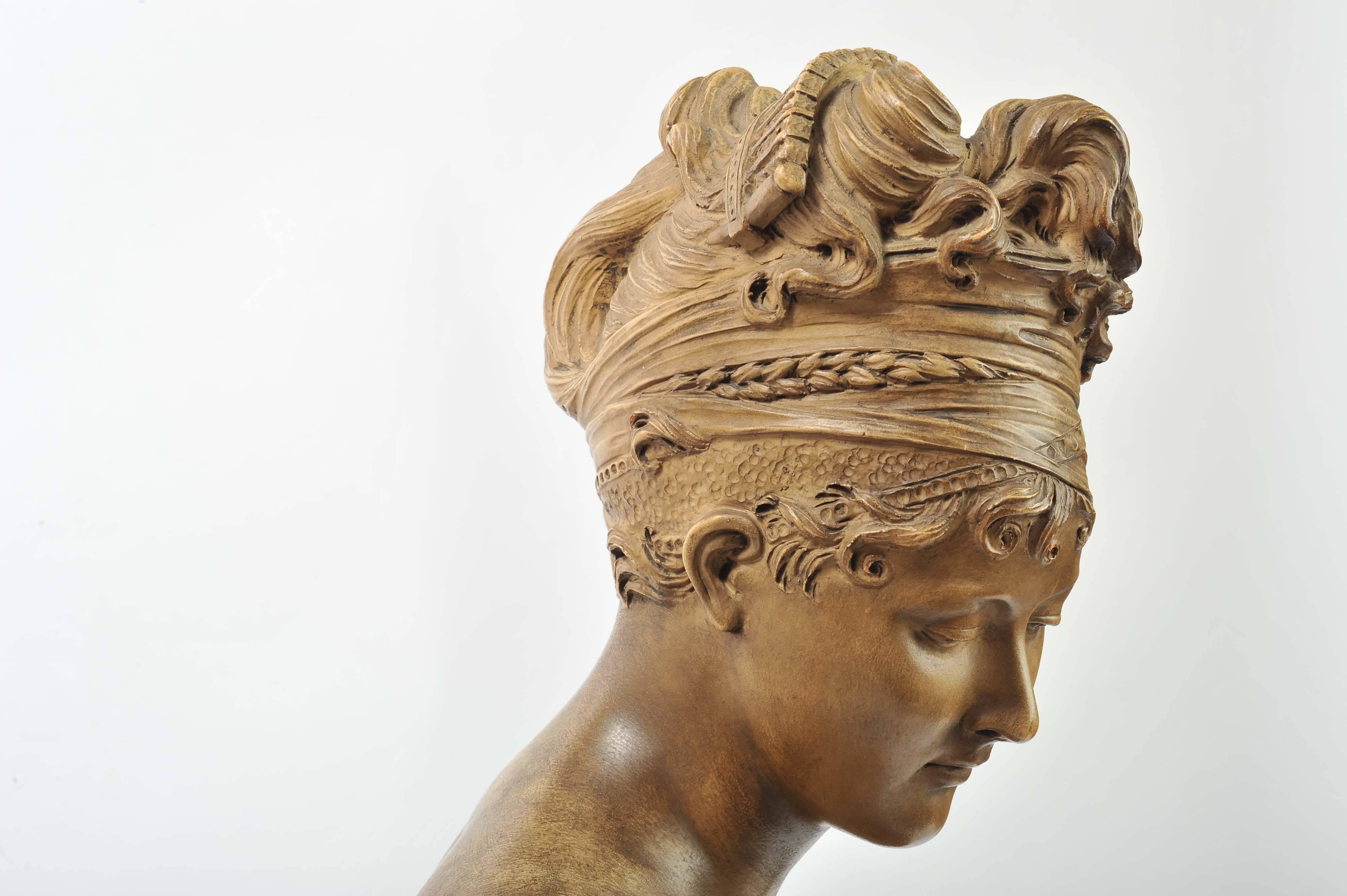 Terracotta Classical Antique Bust