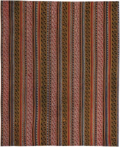 Persische Kilim Small Rug CIRCA 1910 - Wolle Blau Rot Gelb Design - 89439