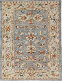 Afganistán Sultanabad Rugs Circa 1990 - Lana Azul Marfil Rojo Diseño - 90900