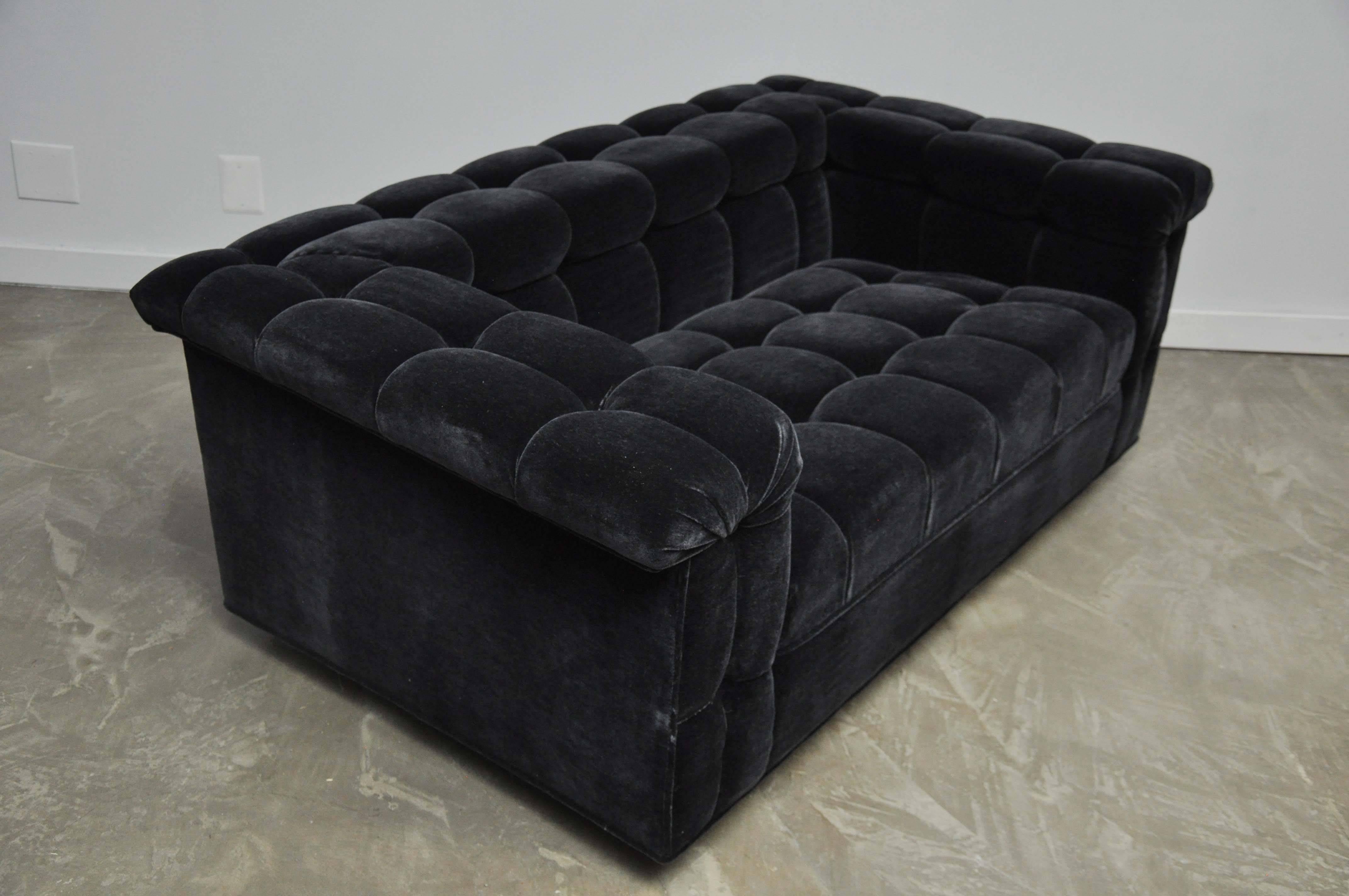 Mohair Dunbar Party Settee by Edward Wormley