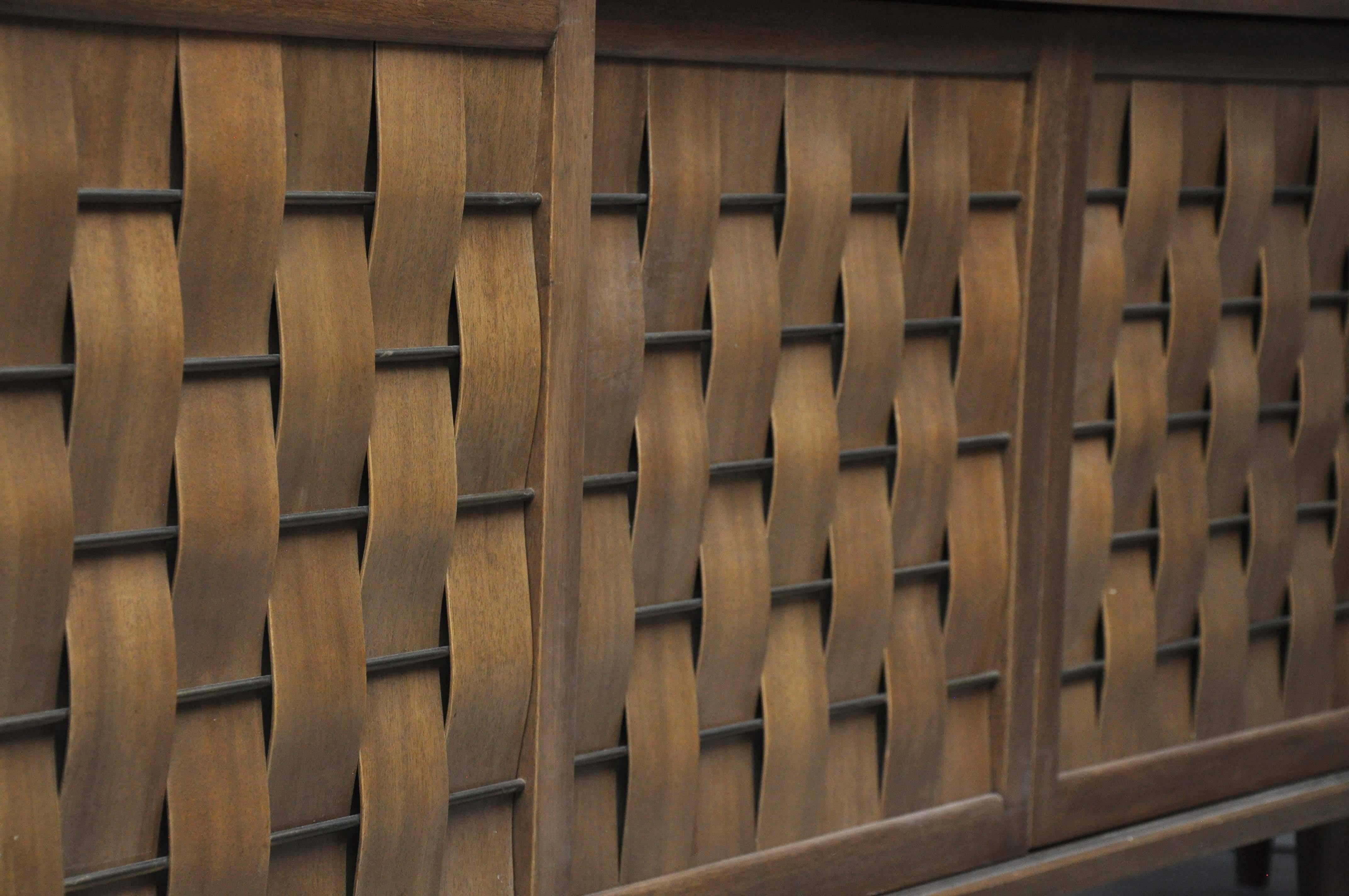 American Dunbar Woven Front Credenza by Edward Wormley