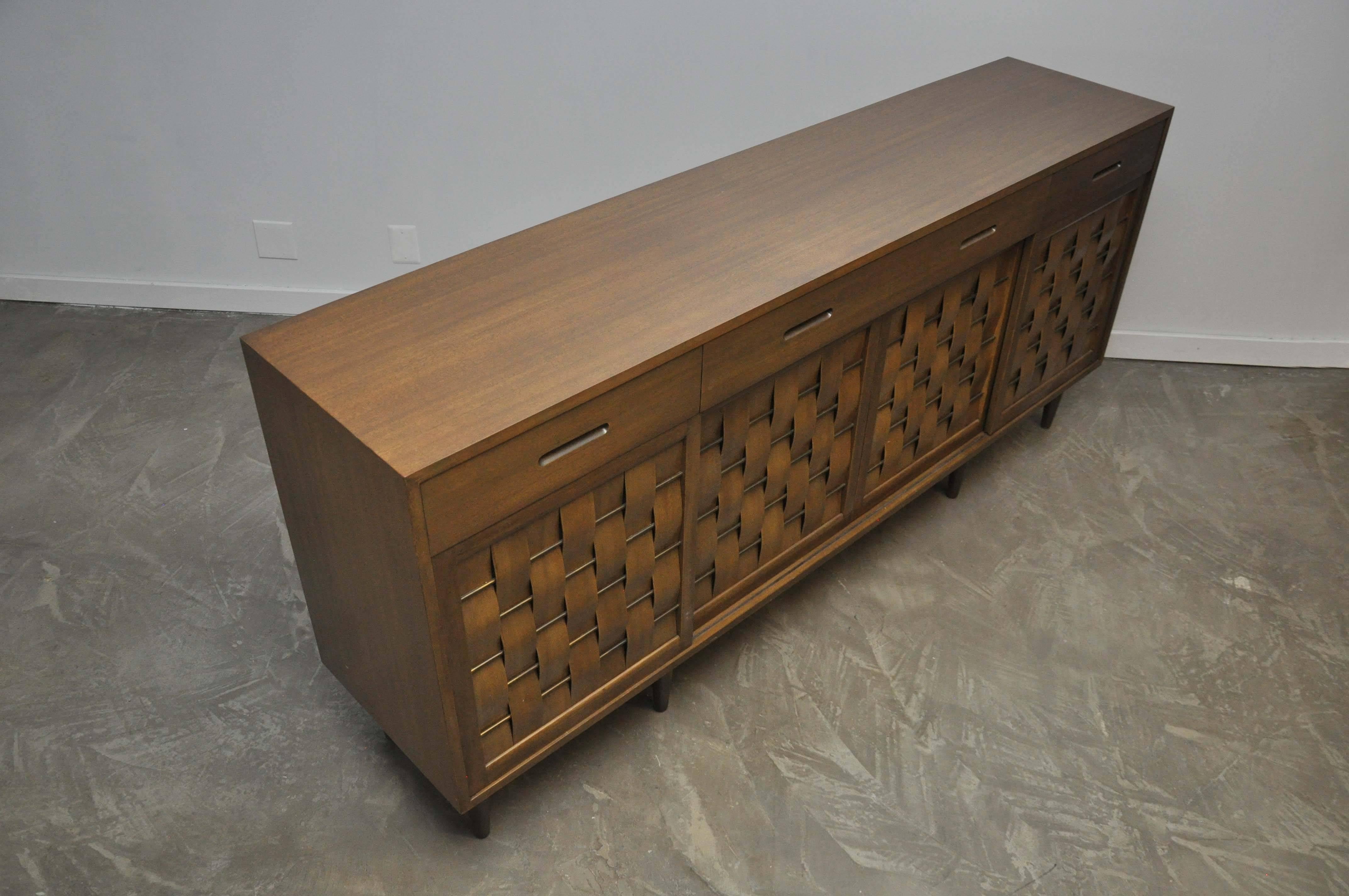Dunbar Woven Front Credenza by Edward Wormley In Excellent Condition In Chicago, IL